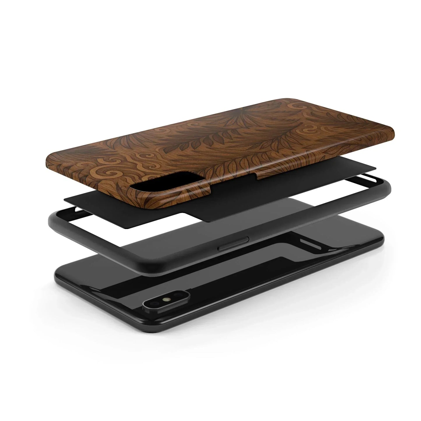 Wood Leaf Armor Phone Case for iPhone and Samsung Galaxy - KarArmDesign