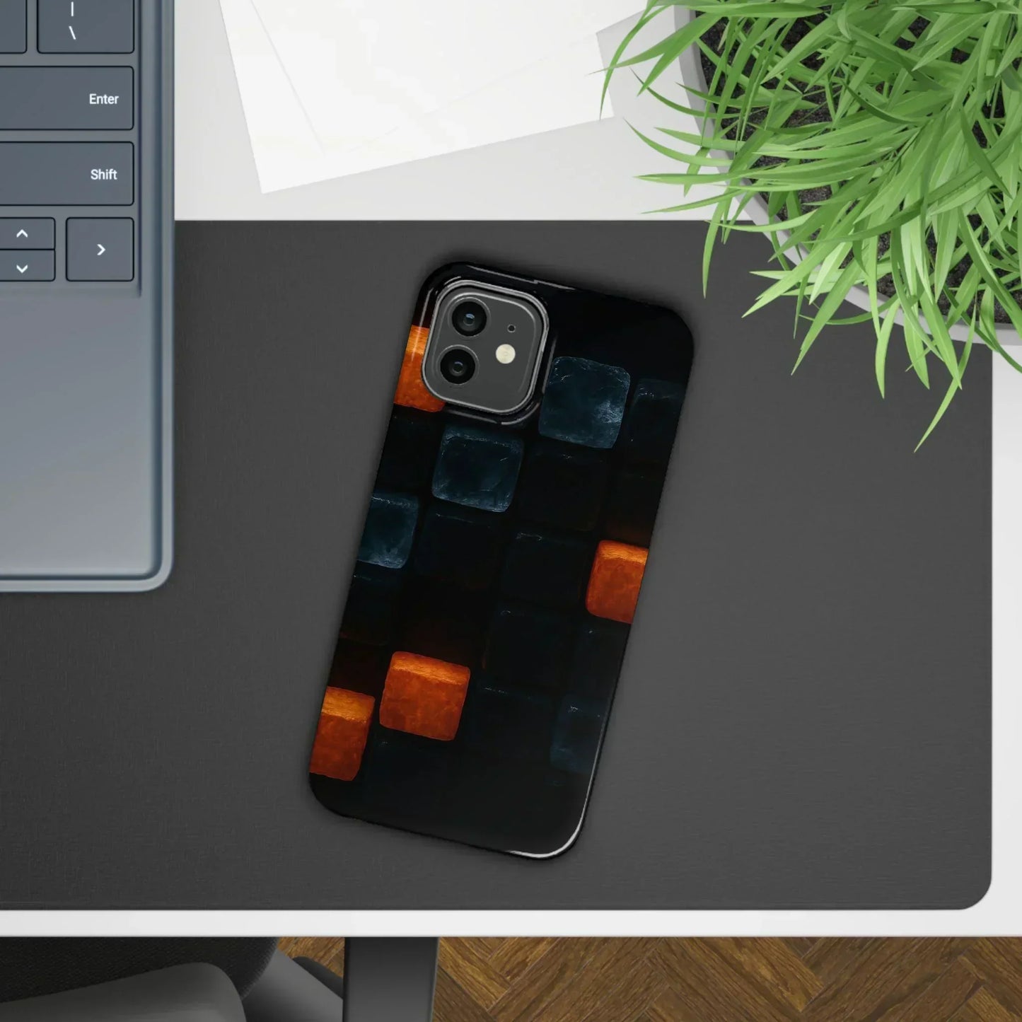 Blue Geometric Phone Case for iPhone 12-16 Models - KarArmDesign