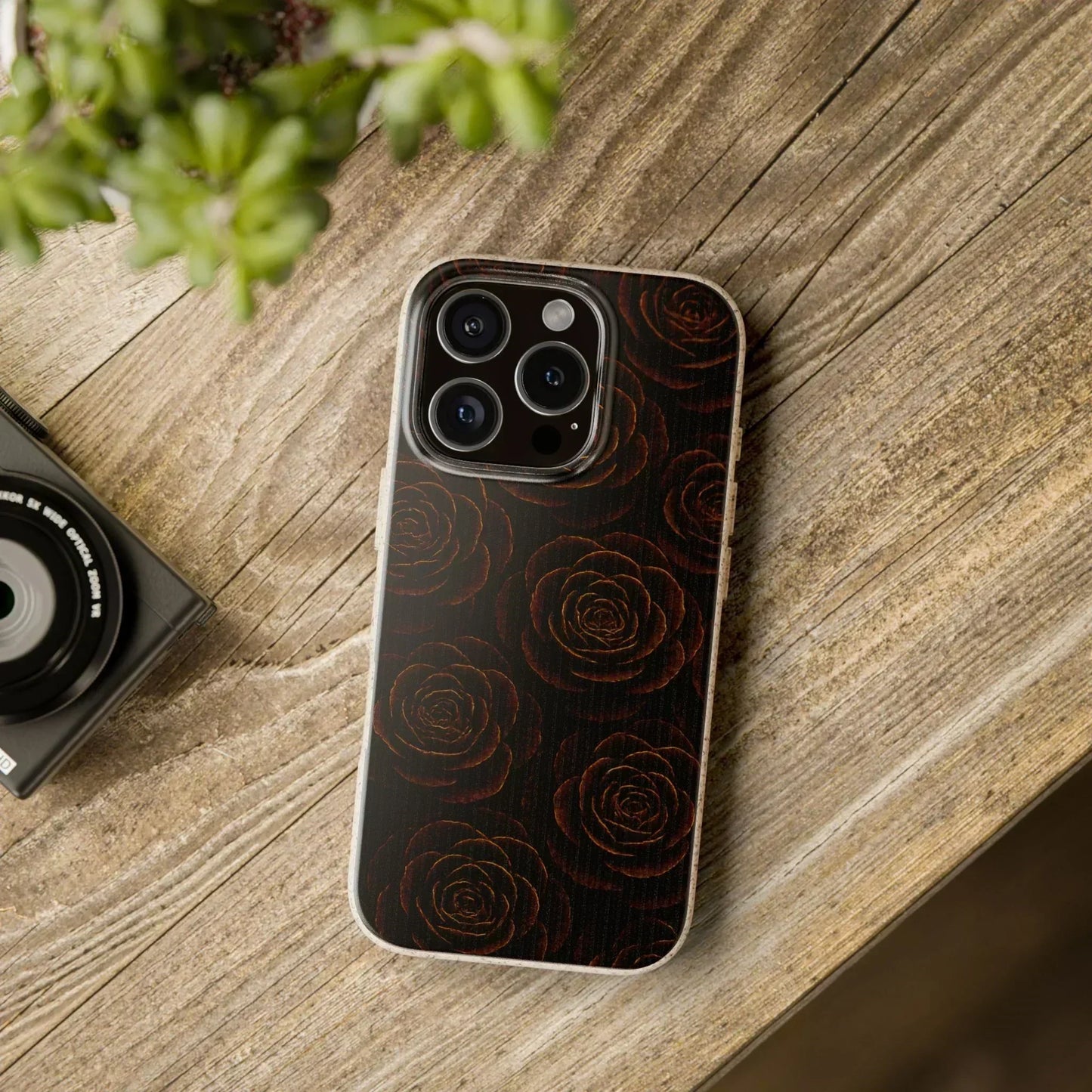 Wooden Roses Phone Case for iPhone 11-16 and Samsung Galaxy S20-S22 Models - KarArmDesign