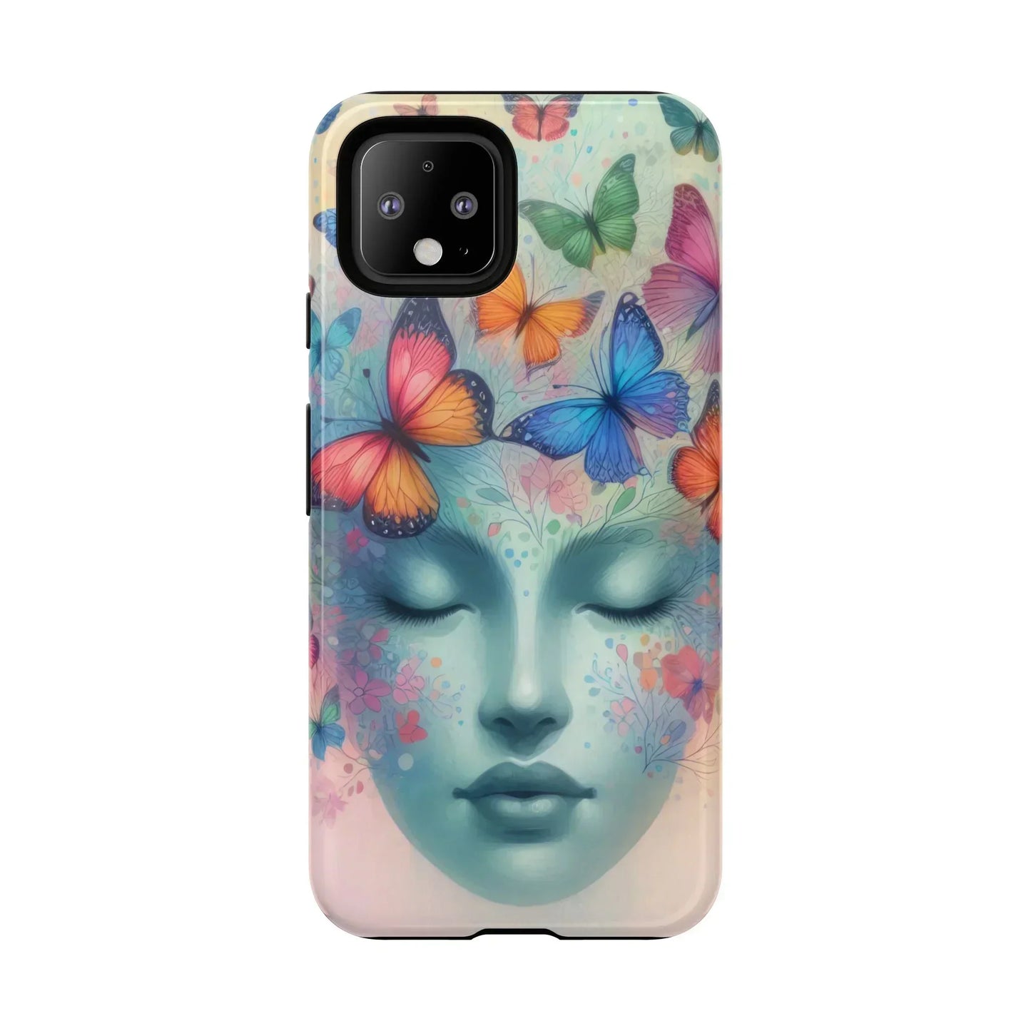 Butterfly Bloom Dreamy Woman Phone Case for Galaxy and Pixel - KarArmDesign