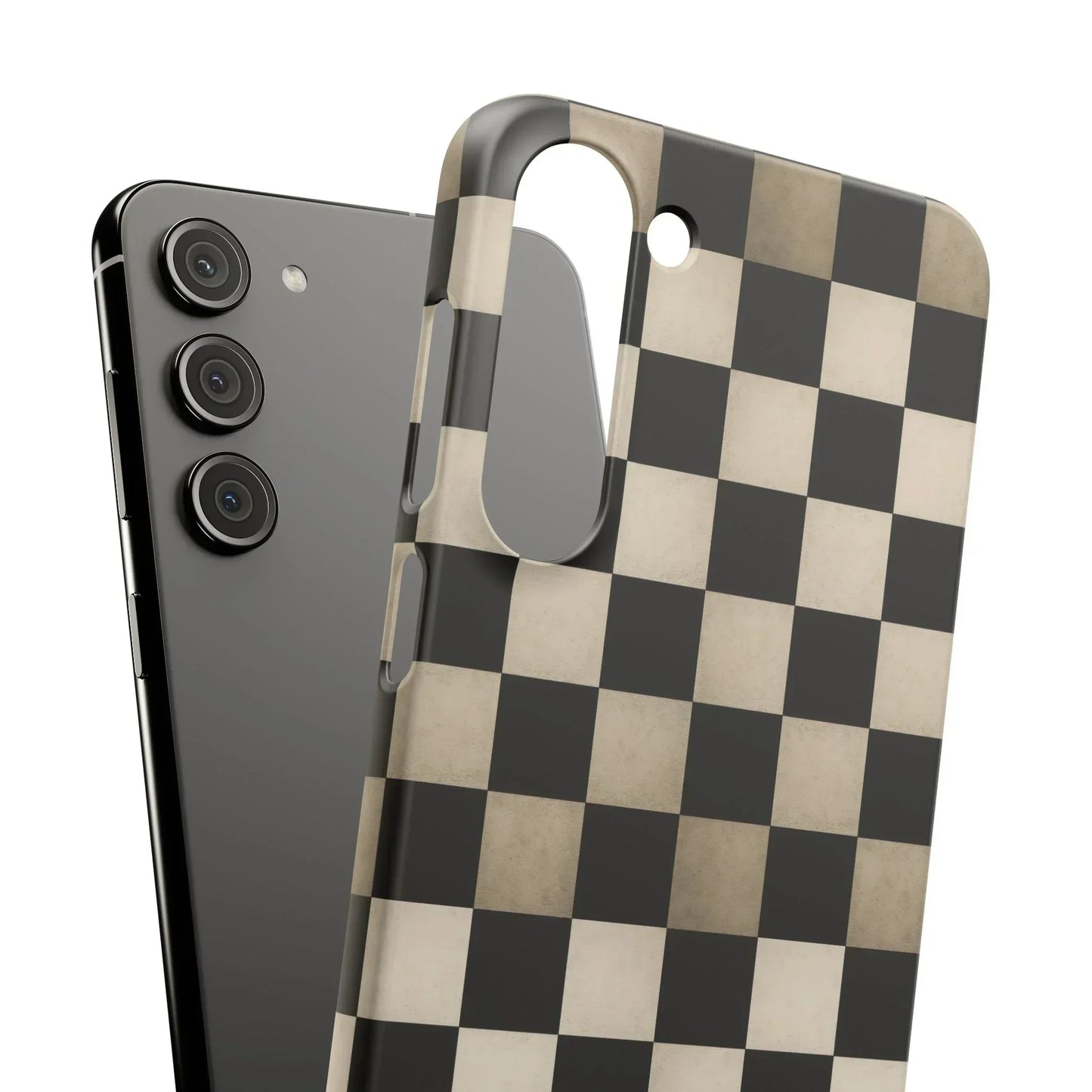 Stylish Matte Checker Phone Case for iPhone 7-16 and Samsung Galaxy S10-S24 Models - KarArmDesign