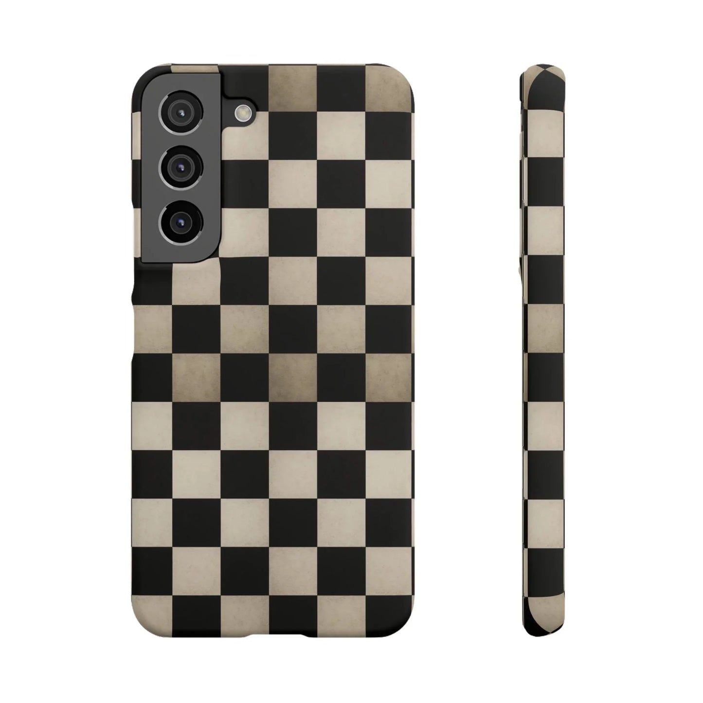 Stylish Matte Checker Phone Case for iPhone 7-16 and Samsung Galaxy S10-S24 Models - KarArmDesign