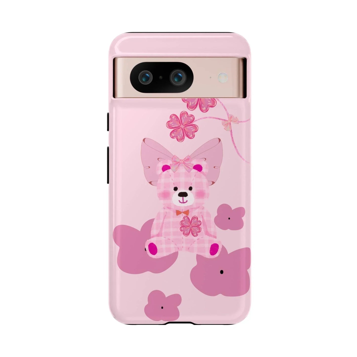 Pink Teddy Bear Phone Cases for iPhone, Pixel and Galaxy Models - KarArmDesign