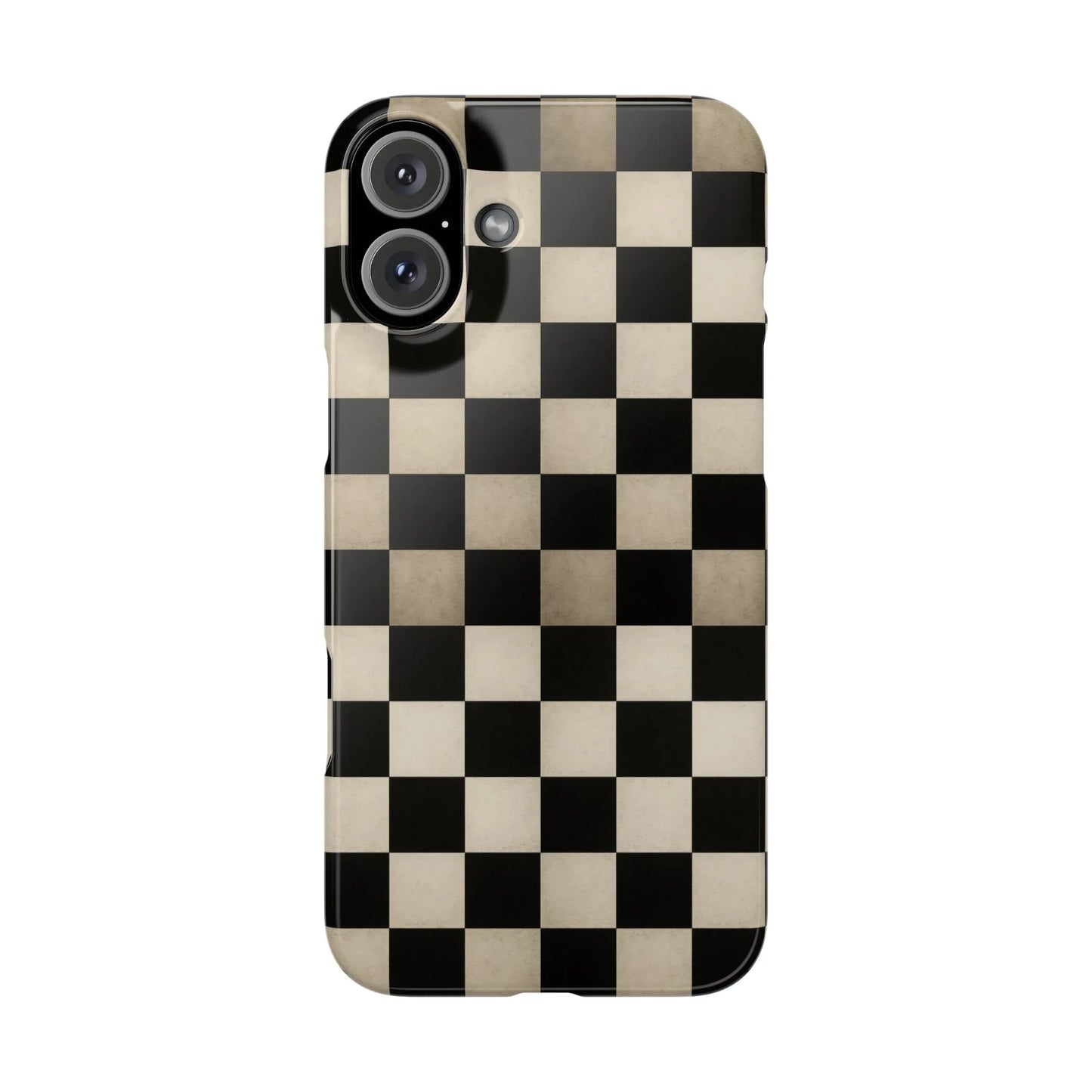 Stylish Matte Checker Phone Case for iPhone 7-16 and Samsung Galaxy S10-S24 Models - KarArmDesign