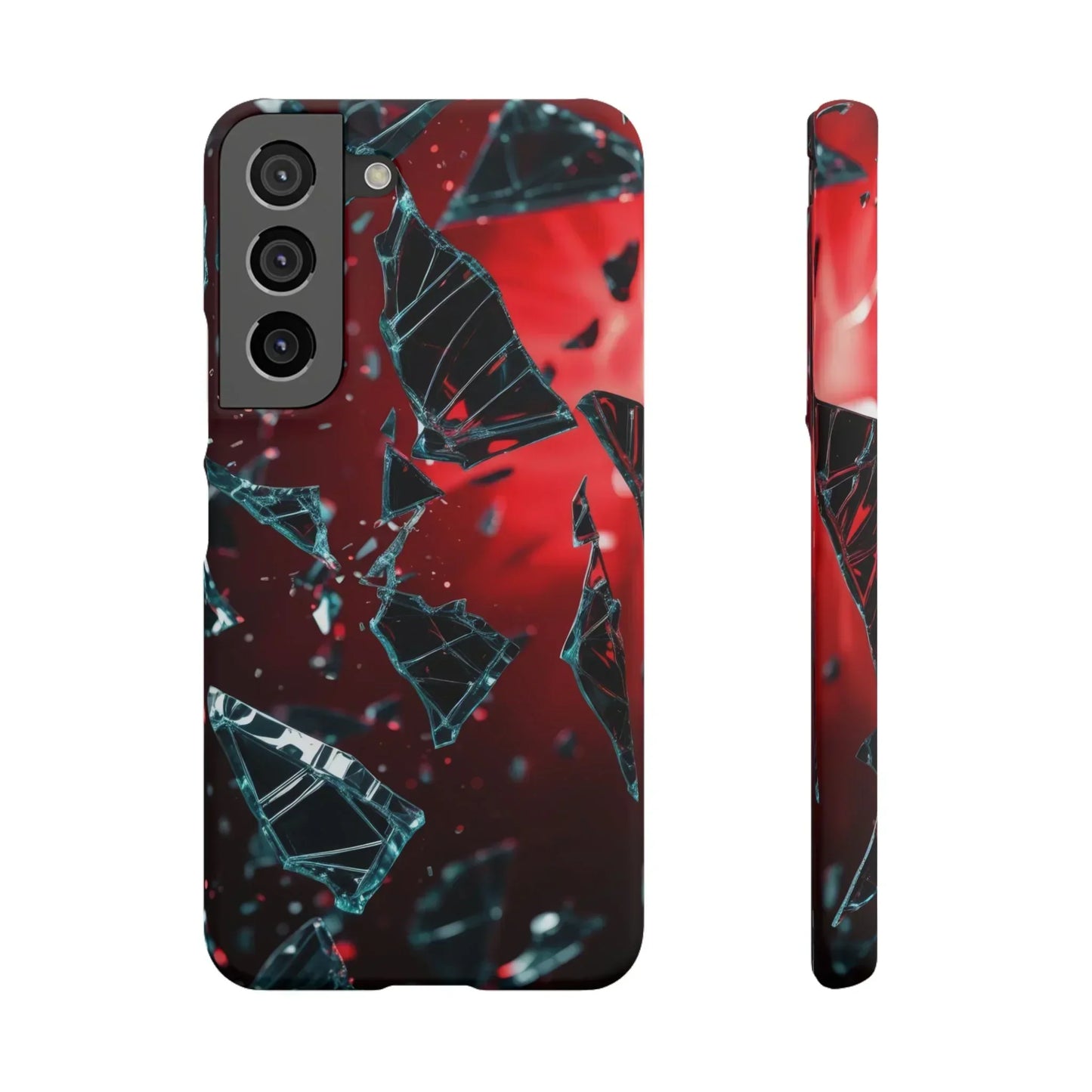 "Crimson Impact" Realistic Glass Shard Snap Phone Case for iPhone 7-16 and Samsung Galaxy S10-S24 Models - KarArmDesign