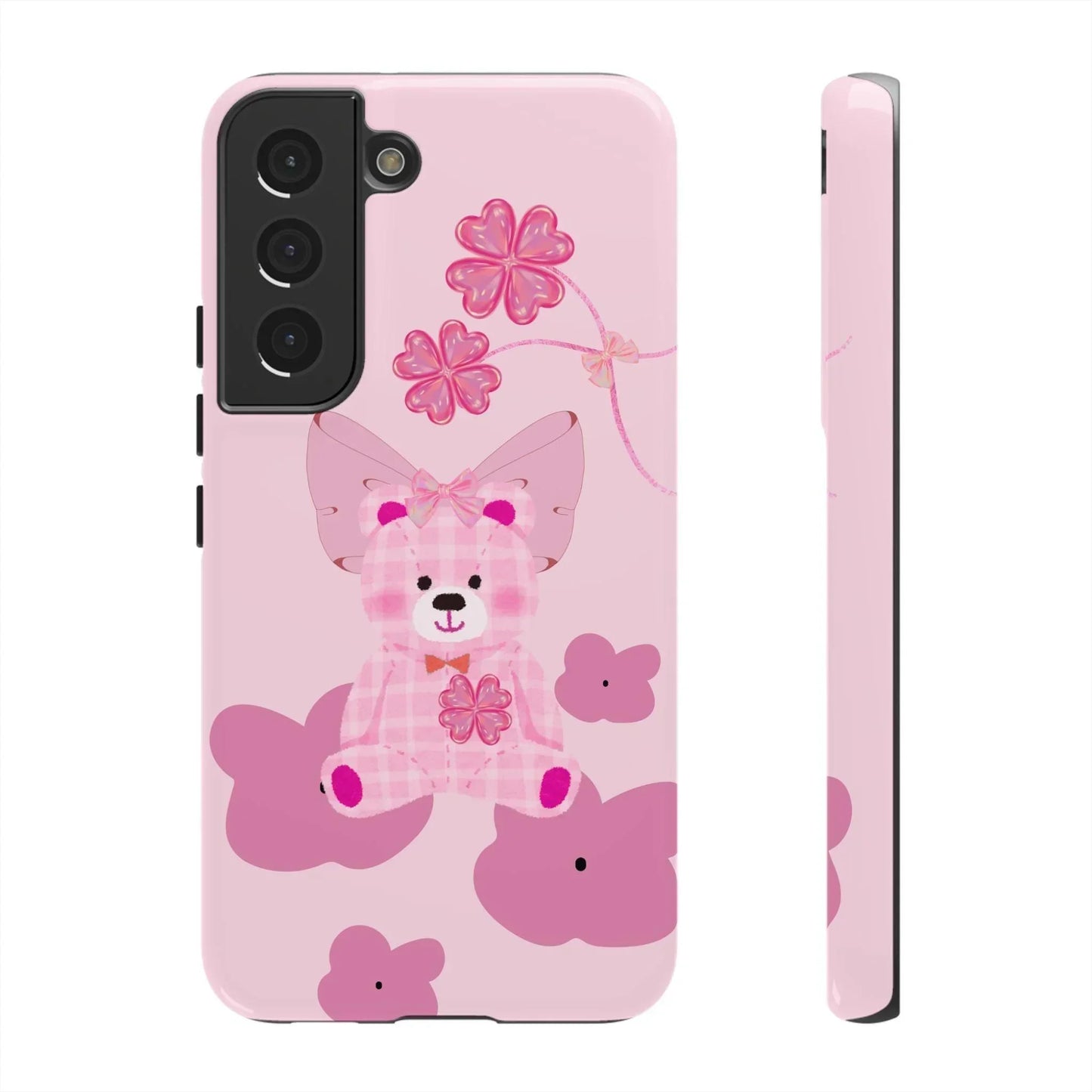 Pink Teddy Bear Phone Cases for iPhone, Pixel and Galaxy Models - KarArmDesign