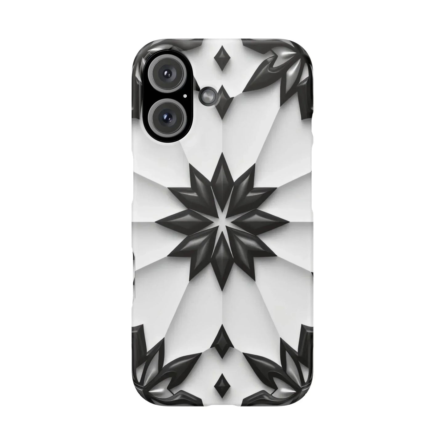 Black and White Geometric Floral Phone Case for iPhone and Samsung Galaxy - KarArmDesign
