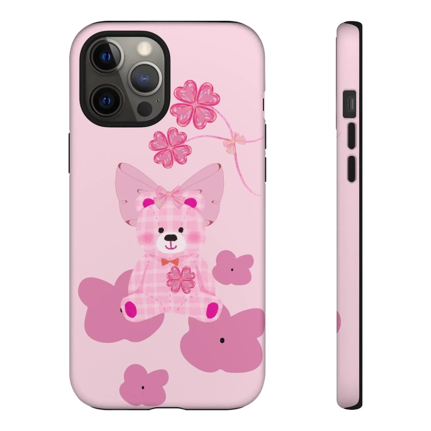Pink Teddy Bear Phone Cases for iPhone, Pixel and Galaxy Models - KarArmDesign