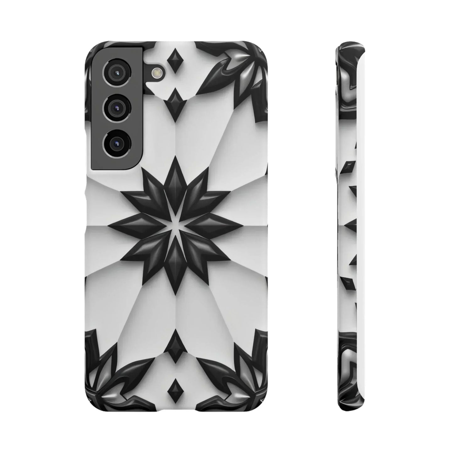 Black and White Geometric Floral Phone Case for iPhone and Samsung Galaxy - KarArmDesign