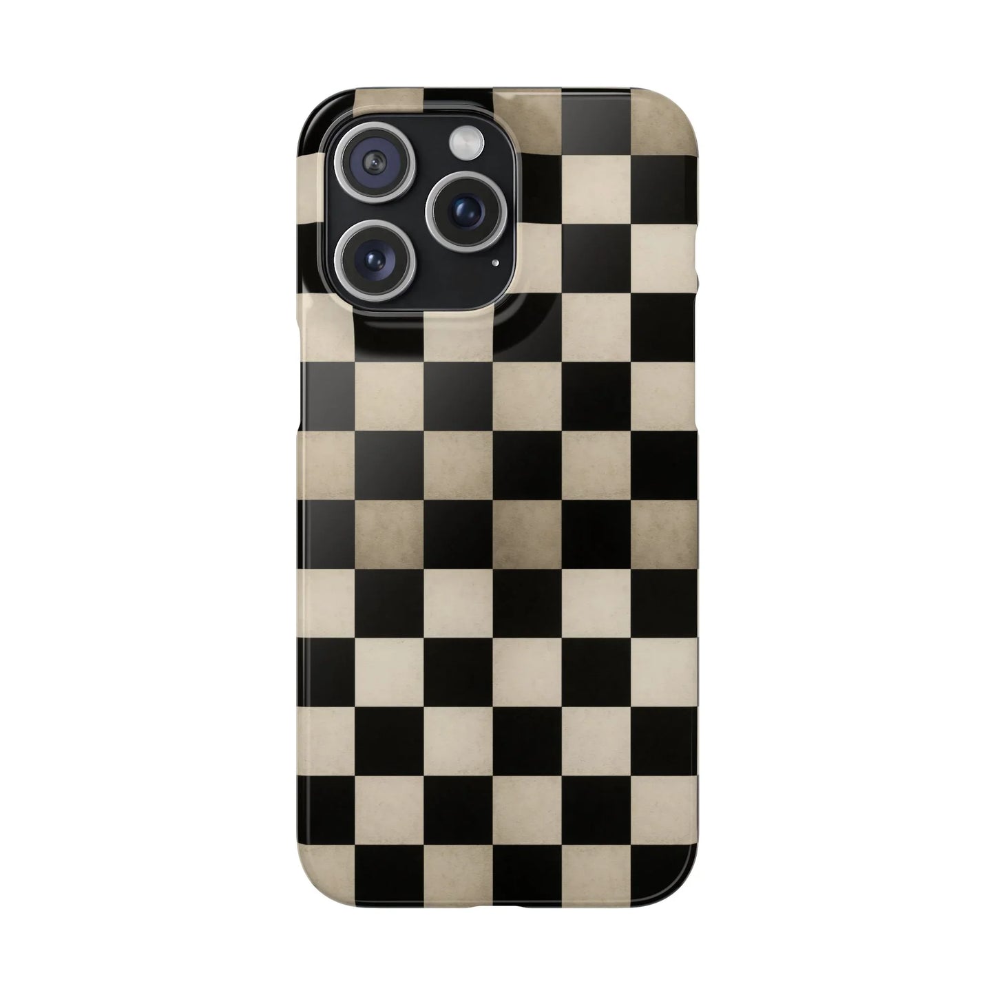 Stylish Matte Checker Phone Case for iPhone 7-16 and Samsung Galaxy S10-S24 Models - KarArmDesign