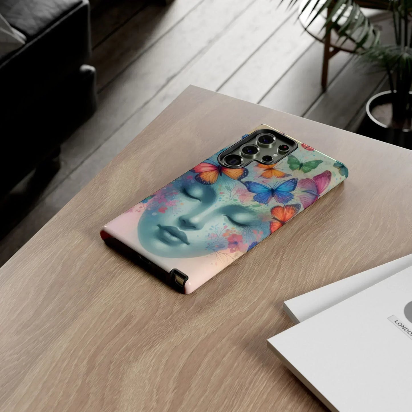Butterfly Bloom Dreamy Woman Phone Case for Galaxy and Pixel - KarArmDesign