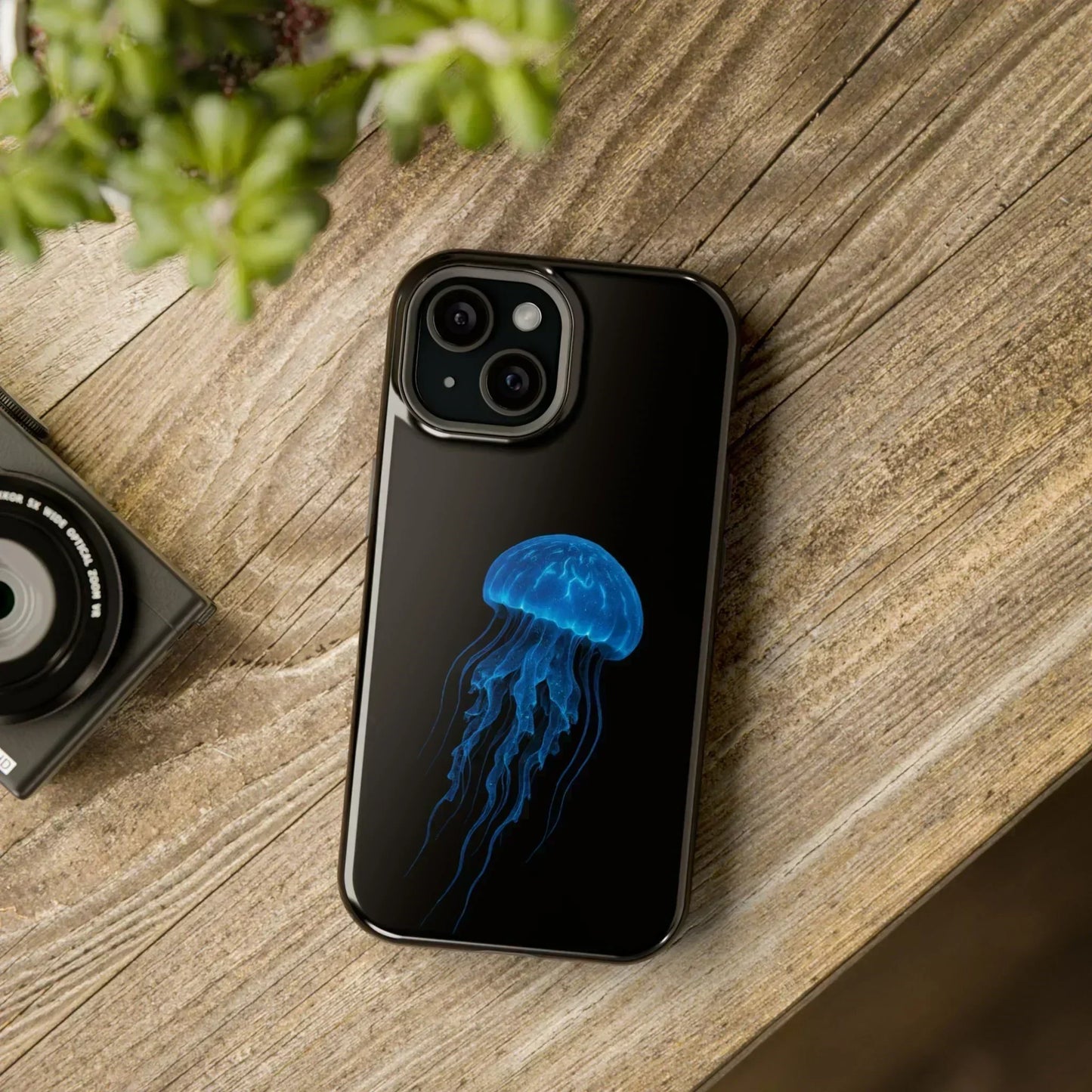Blue Jellyfish Phone Case for iPhone 12-16 and Samsung Galaxy S21-S22 Models - KarArmDesign