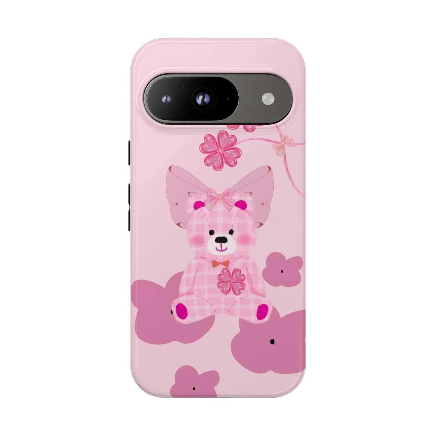 Pink Teddy Bear Phone Cases for iPhone, Pixel and Galaxy Models - KarArmDesign