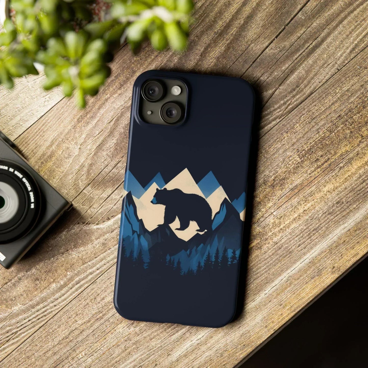 Wild Bear in the Peaks – Mountain Adventure Slim Phone Case for iPhone 7-16 Models - KarArmDesign