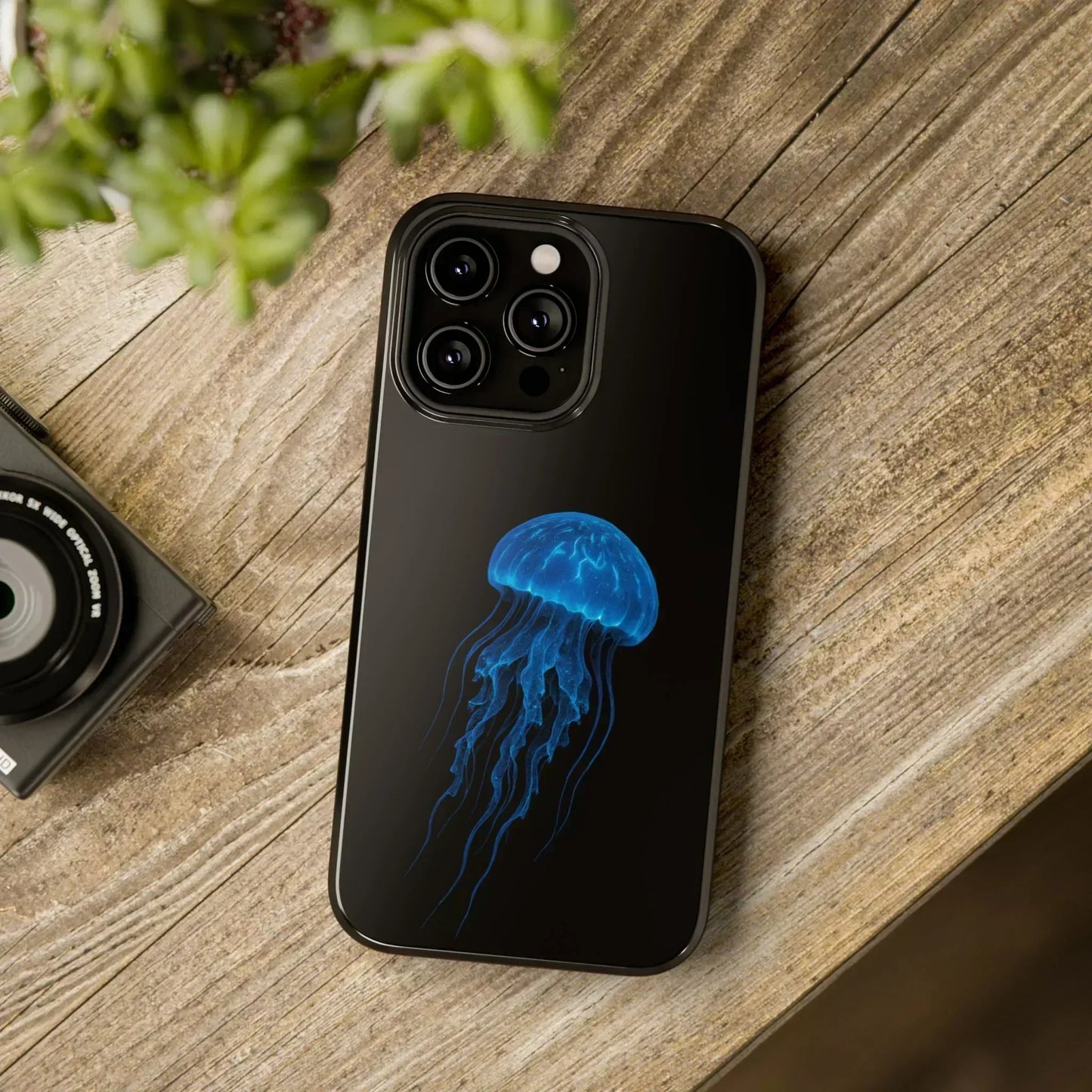 Blue Jellyfish Phone Case for iPhone 12-16 and Samsung Galaxy S21-S22 Models - KarArmDesign