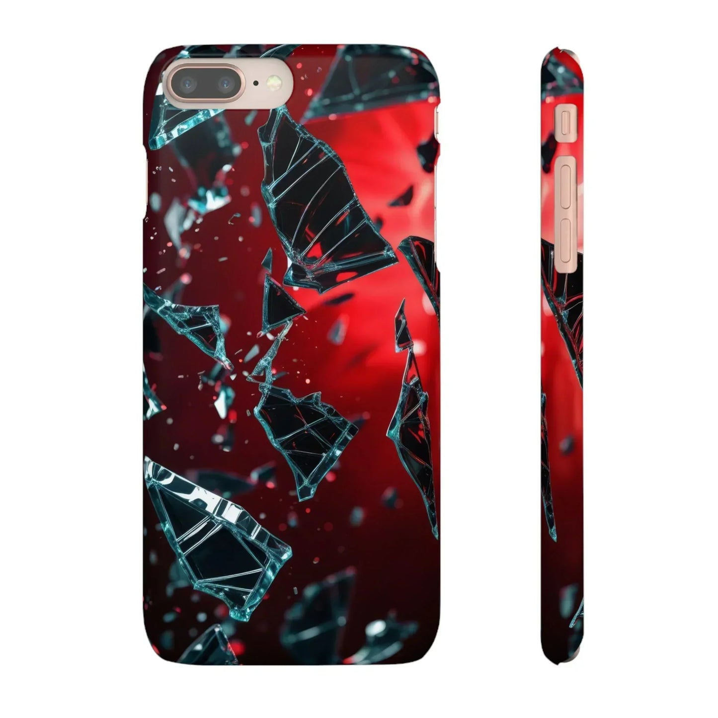 "Crimson Impact" Realistic Glass Shard Snap Phone Case for iPhone 7-16 and Samsung Galaxy S10-S24 Models - KarArmDesign
