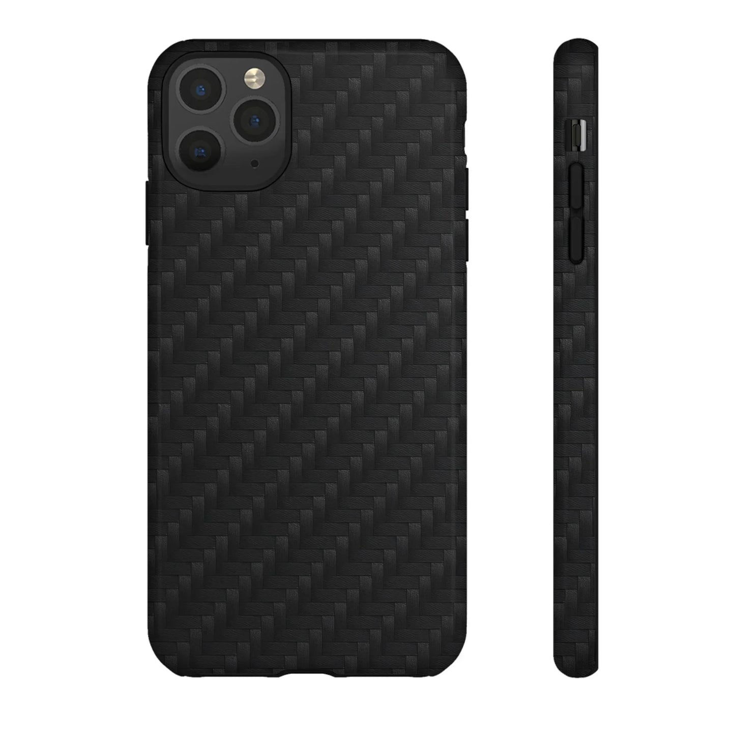 Black Carbon Phone Case Tough Case for iPhone 8-16 and Google Pixel up to 9 Models - KarArmDesign