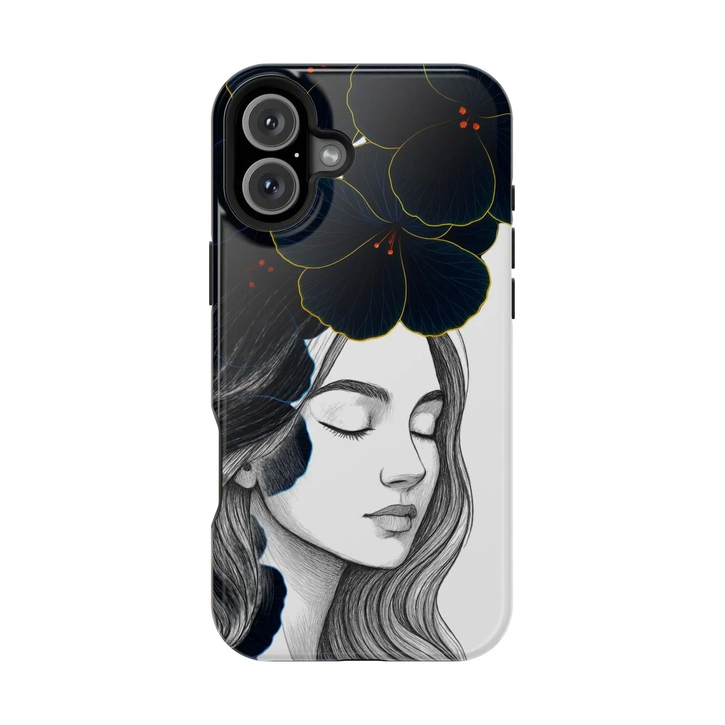 Dark Floral Elegance Phone Case for iPhone 13-16 Models - KarArmDesign