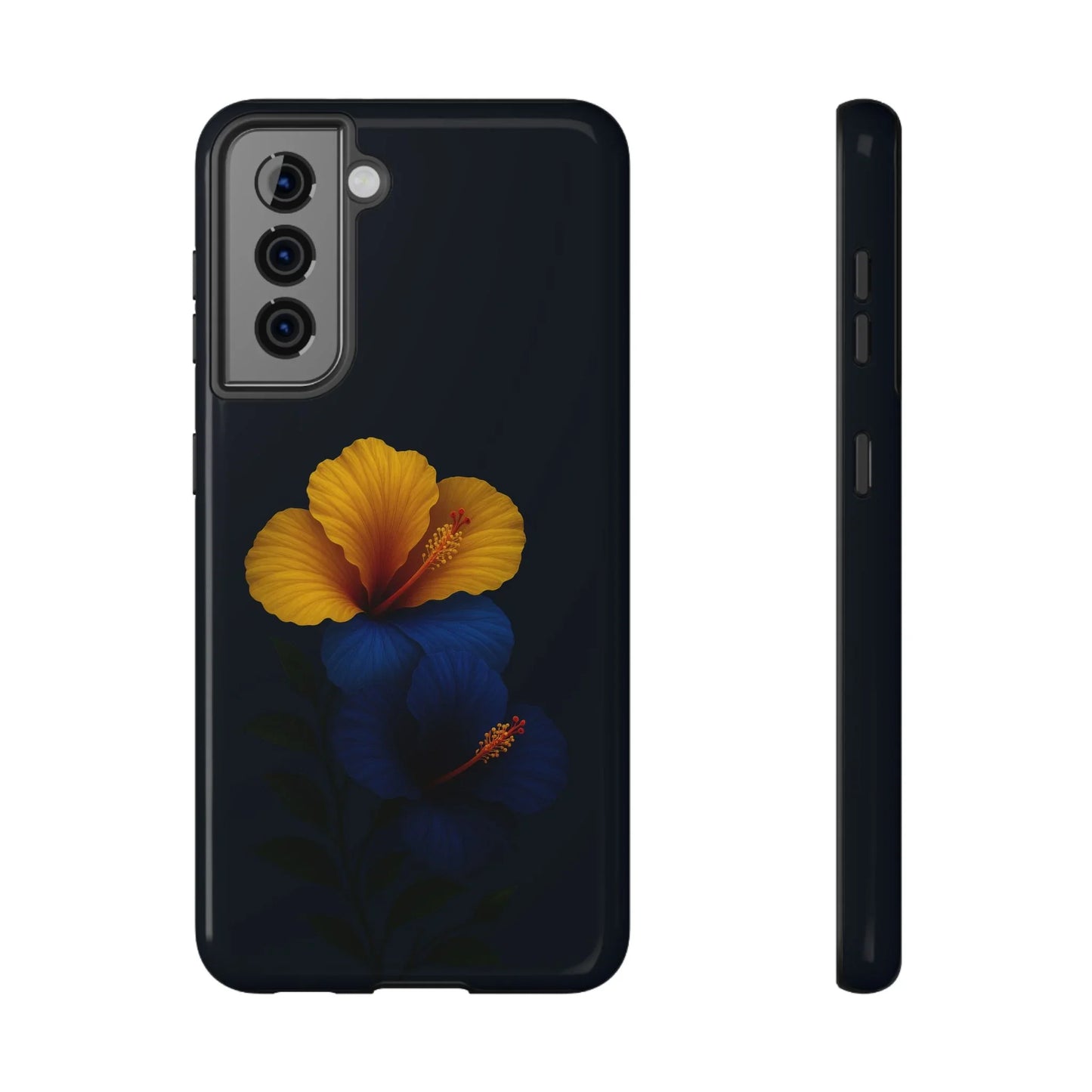 Elegant hibiscus phone case Impact-Resistant Cases for iPhone 12-16 and Samsung Galaxy S21-S22 Models - KarArmDesign