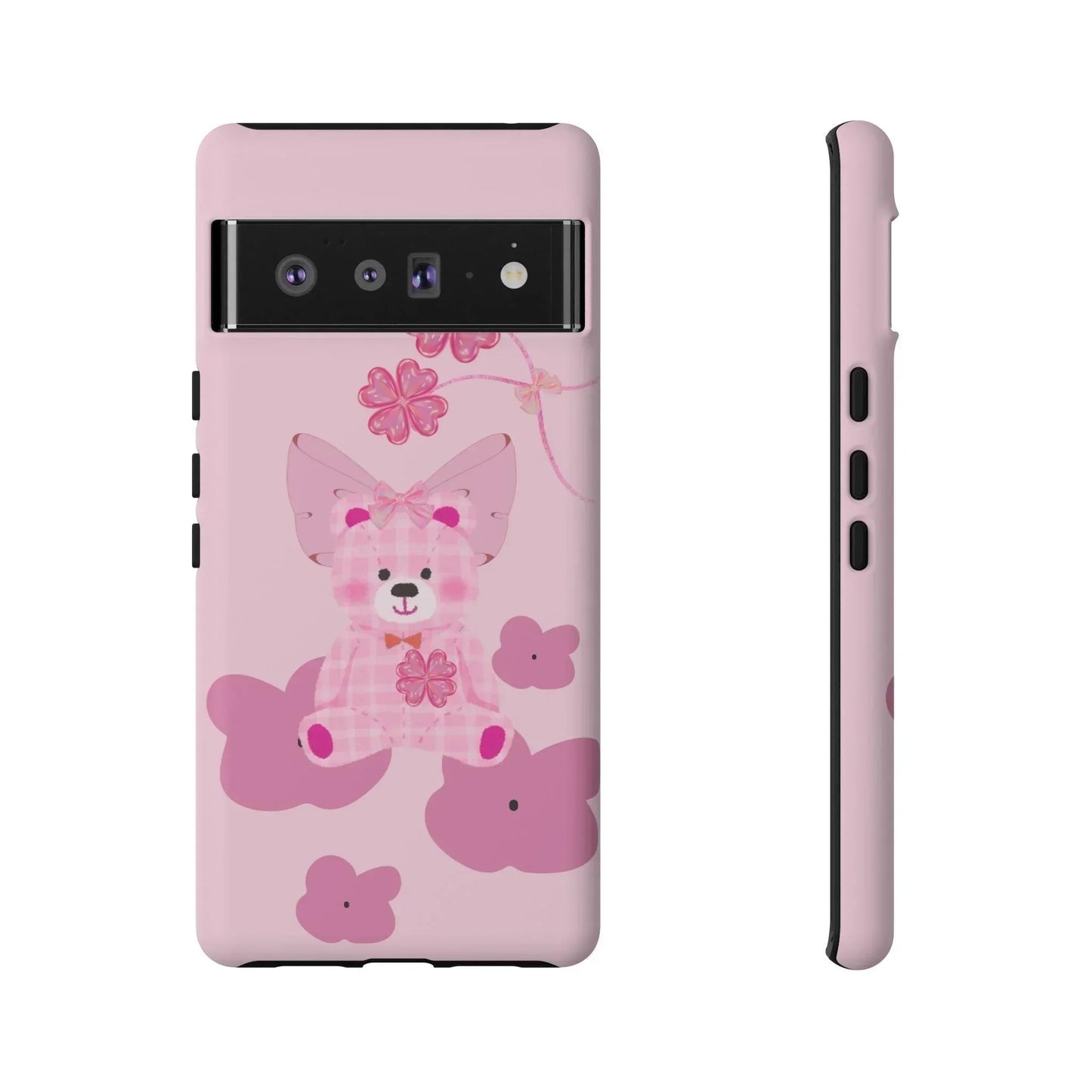 Pink Teddy Bear Phone Cases for iPhone, Pixel and Galaxy Models - KarArmDesign