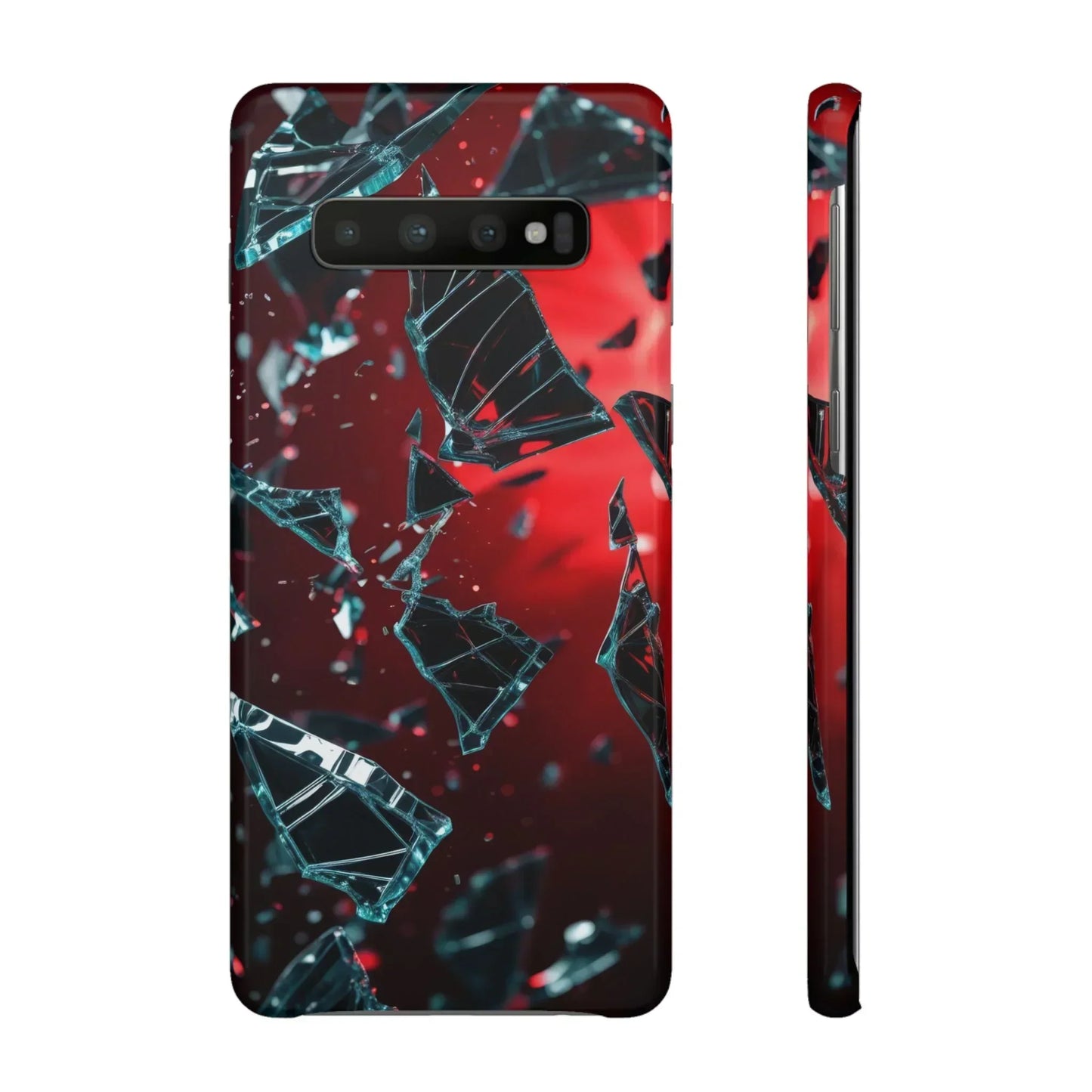 "Crimson Impact" Realistic Glass Shard Snap Phone Case for iPhone 7-16 and Samsung Galaxy S10-S24 Models - KarArmDesign