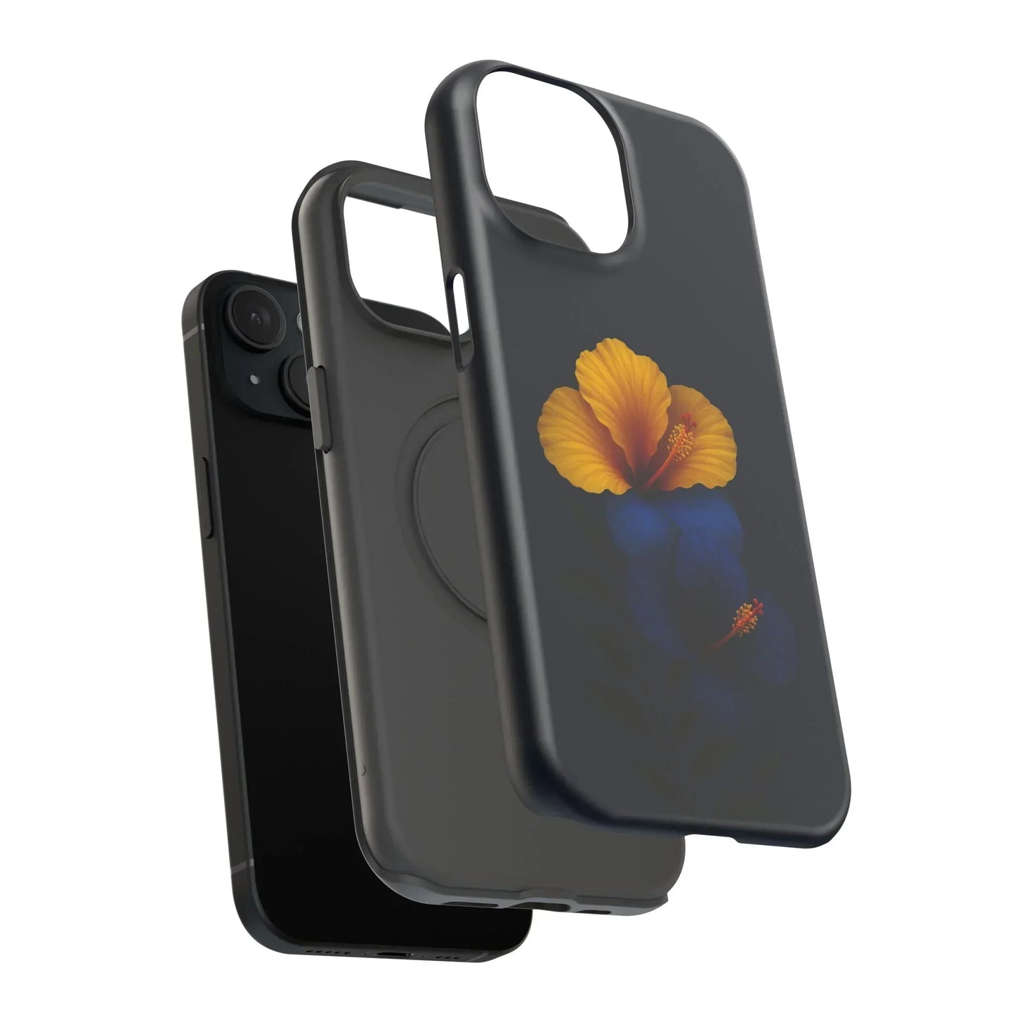 Elegant hibiscus phone case Impact-Resistant Cases for iPhone 12-16 and Samsung Galaxy S21-S22 Models - KarArmDesign