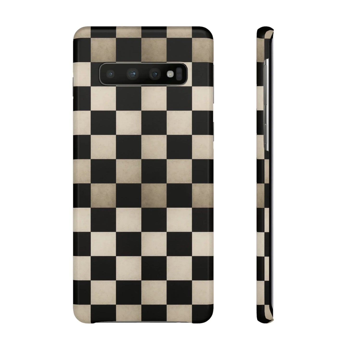 Stylish Matte Checker Phone Case for iPhone 7-16 and Samsung Galaxy S10-S24 Models - KarArmDesign