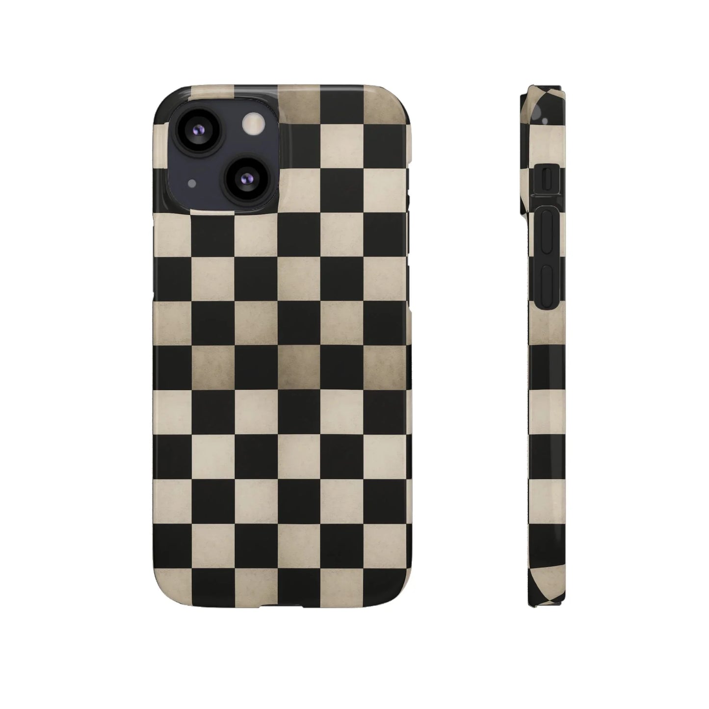 Stylish Matte Checker Phone Case for iPhone 7-16 and Samsung Galaxy S10-S24 Models - KarArmDesign