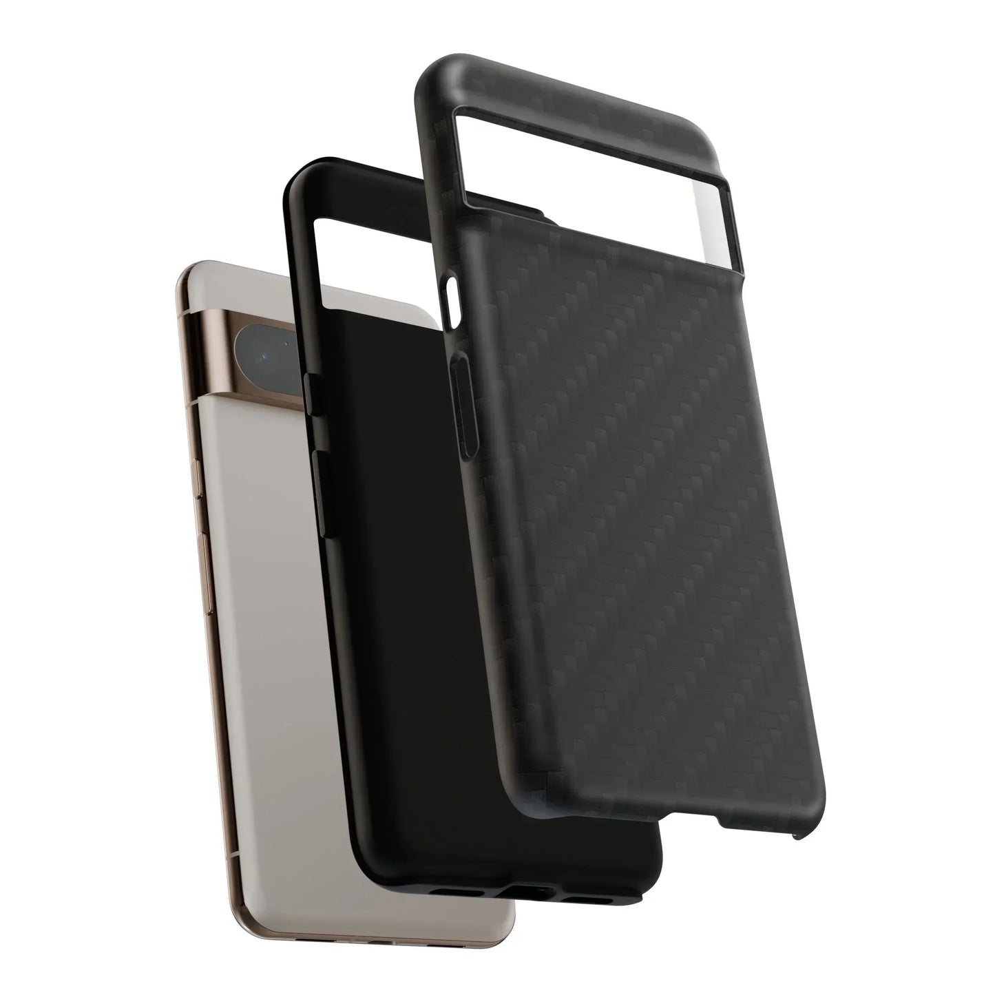 Black Carbon Phone Case Tough Case for iPhone 8-16 and Google Pixel up to 9 Models - KarArmDesign