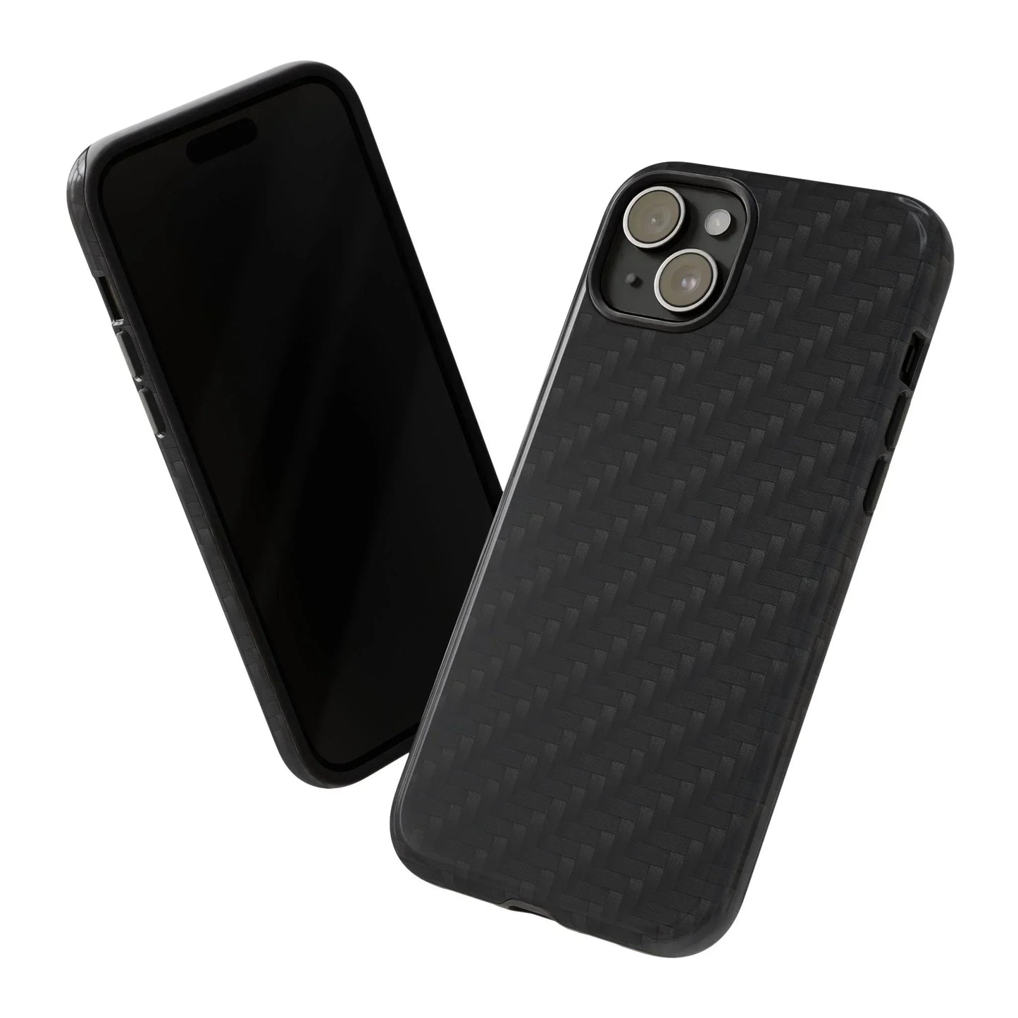 Black Carbon Phone Case Tough Case for iPhone 8-16 and Google Pixel up to 9 Models - KarArmDesign