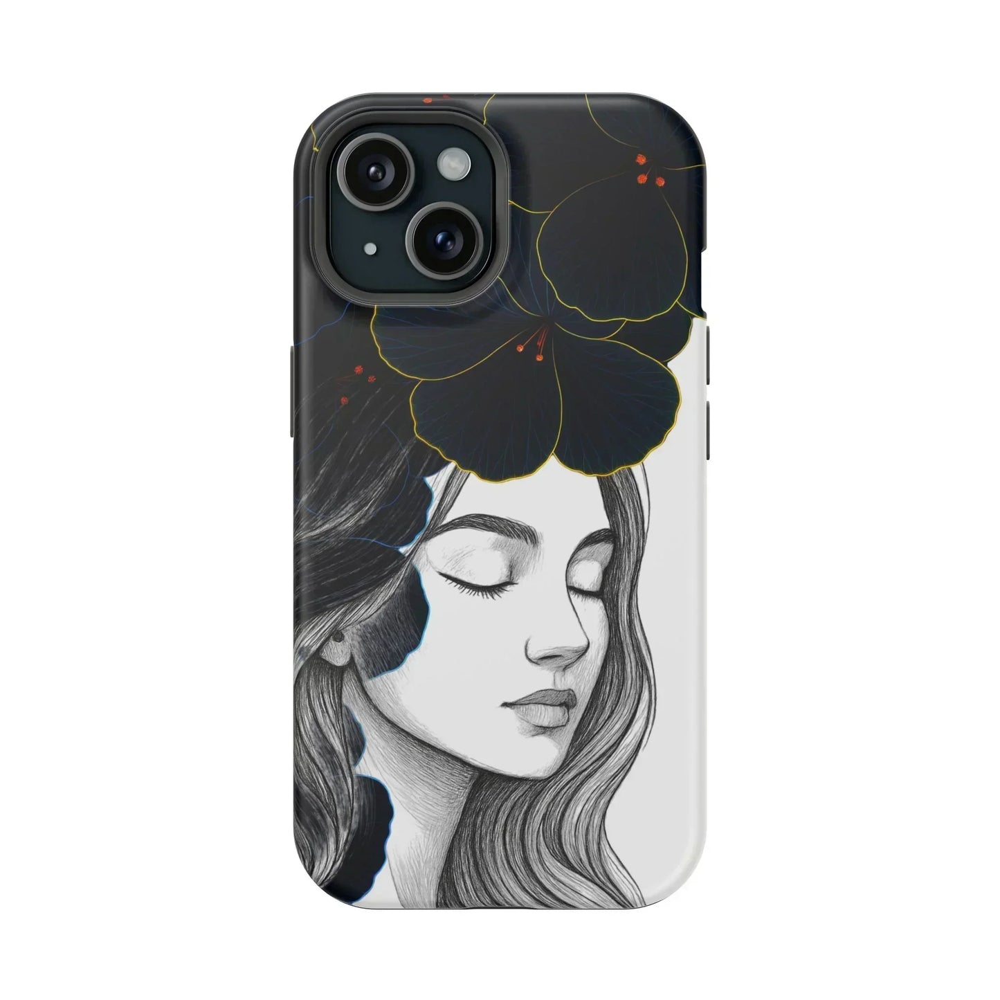Dark Floral Elegance Phone Case for iPhone 13-16 Models - KarArmDesign