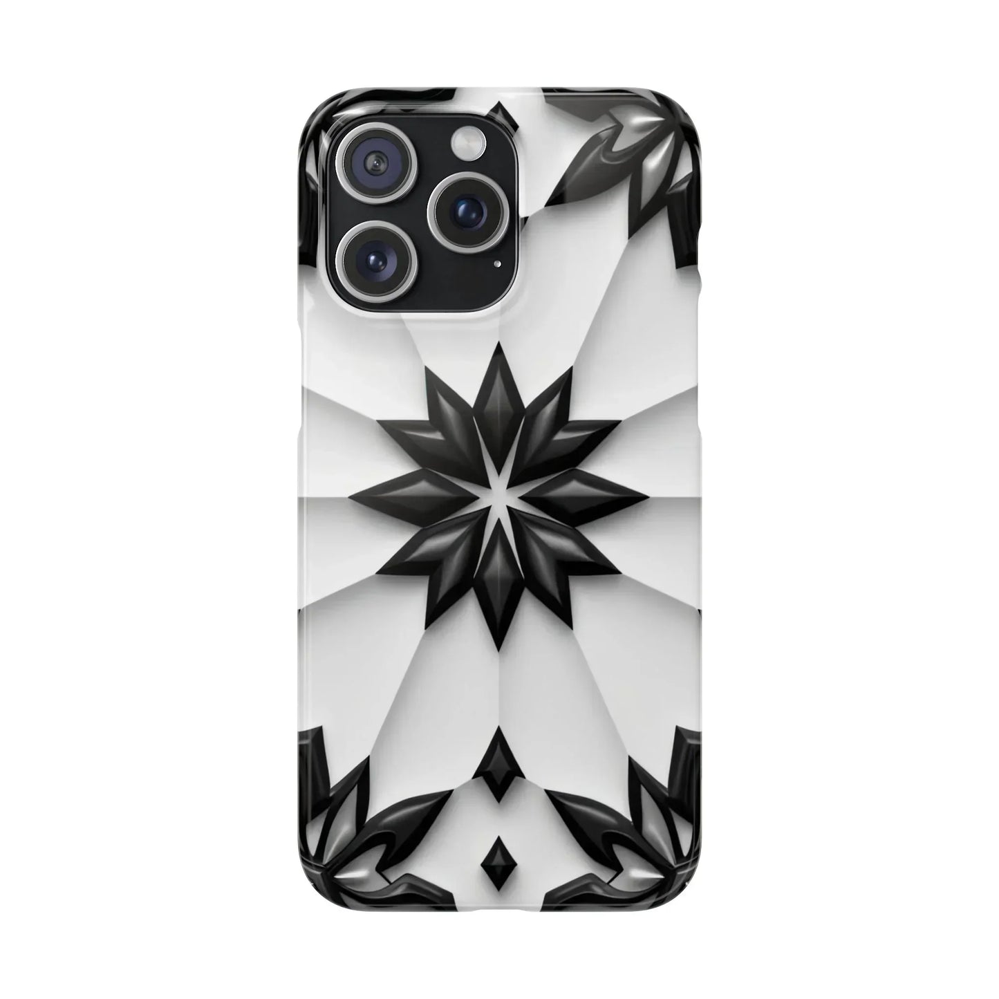 Black and White Geometric Floral Phone Case for iPhone and Samsung Galaxy - KarArmDesign
