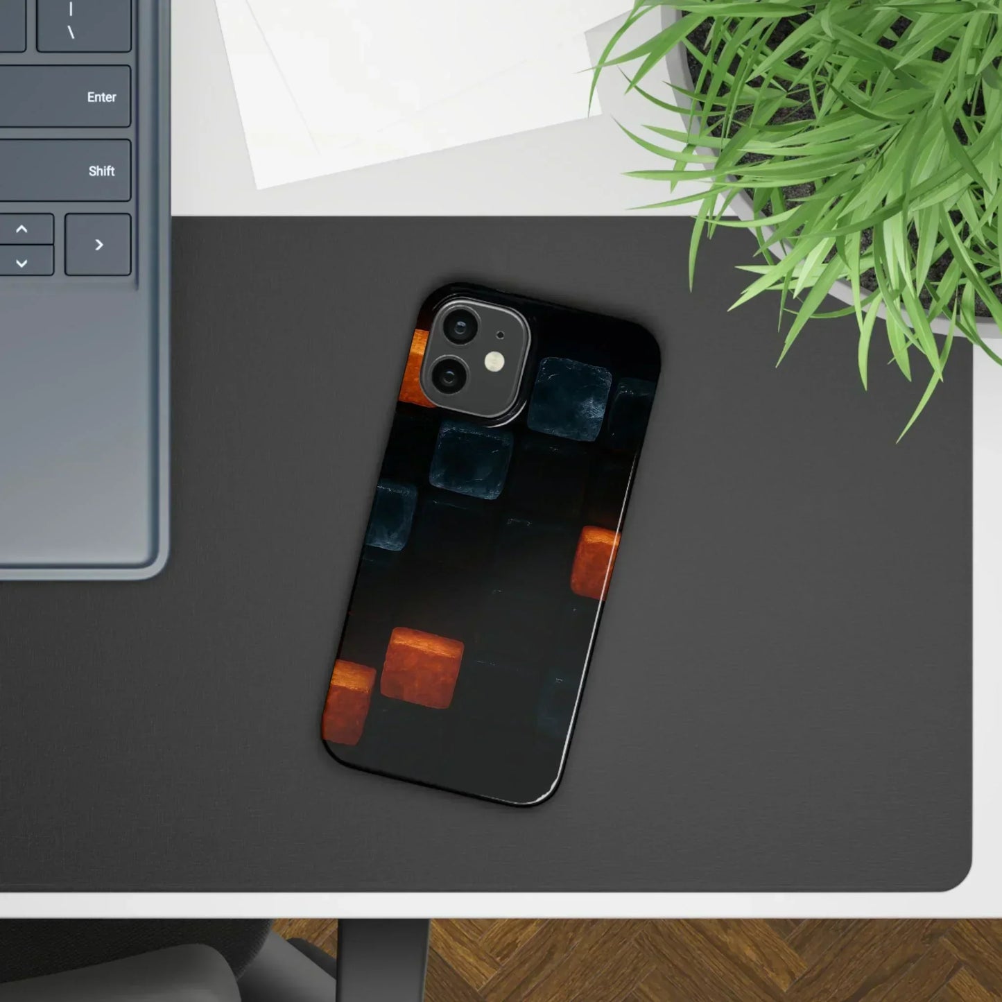 Blue Geometric Phone Case for iPhone 12-16 Models - KarArmDesign