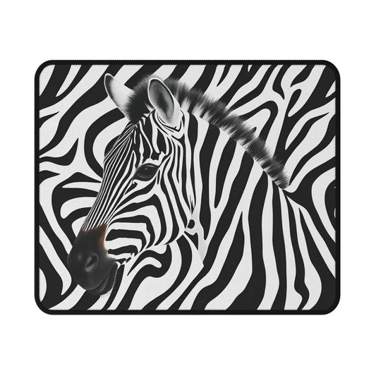 Zebra Print Non-Slip Gaming Mouse Pad – Black and White Animal Pattern with Realistic Detail - KarArmDesign