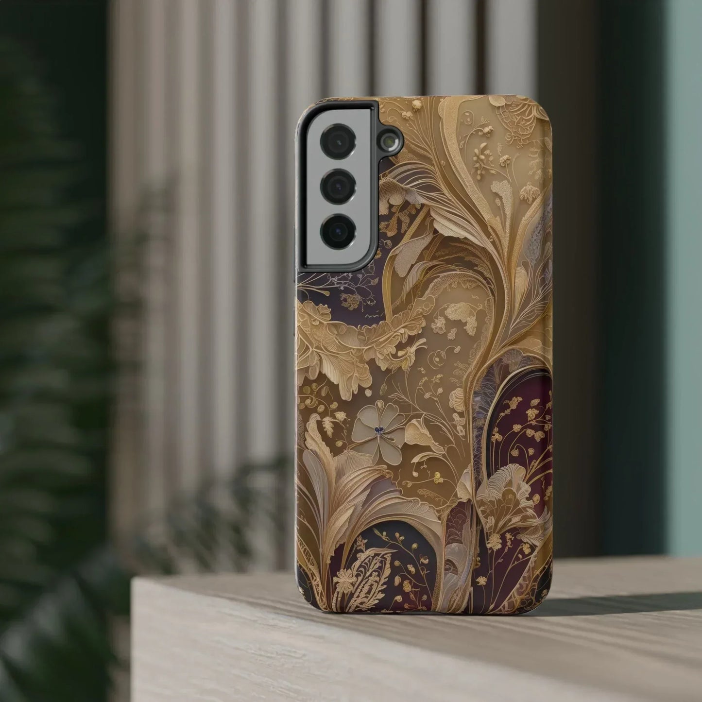 Botanical Luxury Design Impact-Resistant Phone Case for iPhone 12-16 and Galaxy S21-S22 Models - KarArmDesign