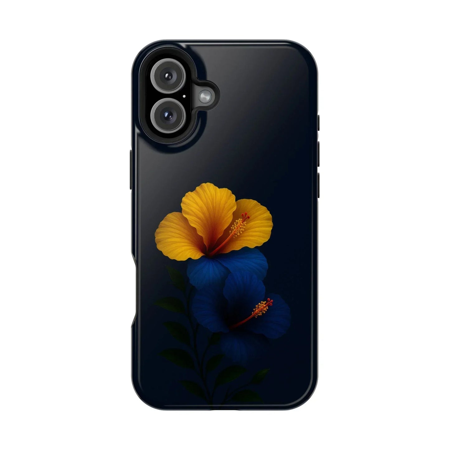 Elegant hibiscus phone case Impact-Resistant Cases for iPhone 12-16 and Samsung Galaxy S21-S22 Models - KarArmDesign
