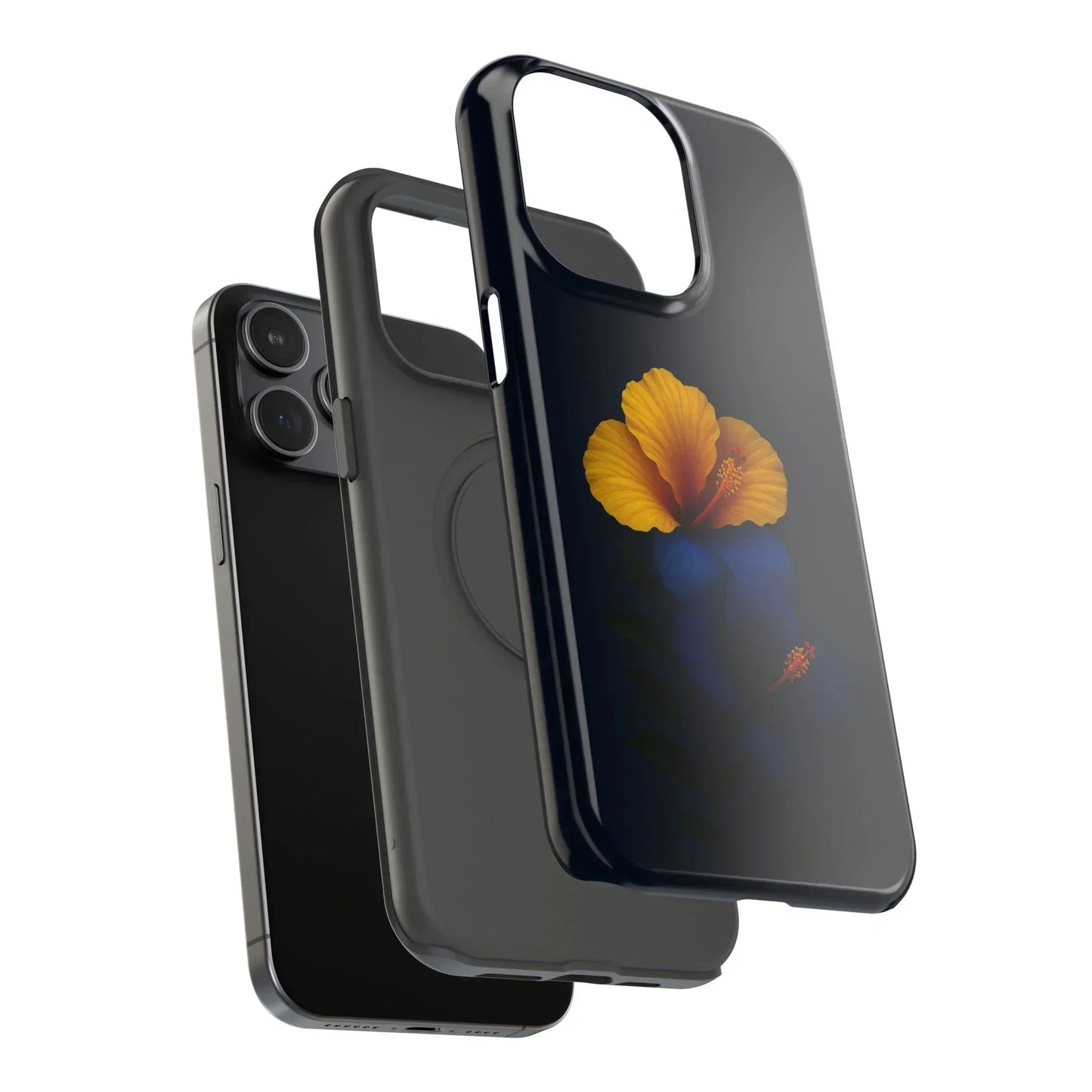 Elegant hibiscus phone case Impact-Resistant Cases for iPhone 12-16 and Samsung Galaxy S21-S22 Models - KarArmDesign