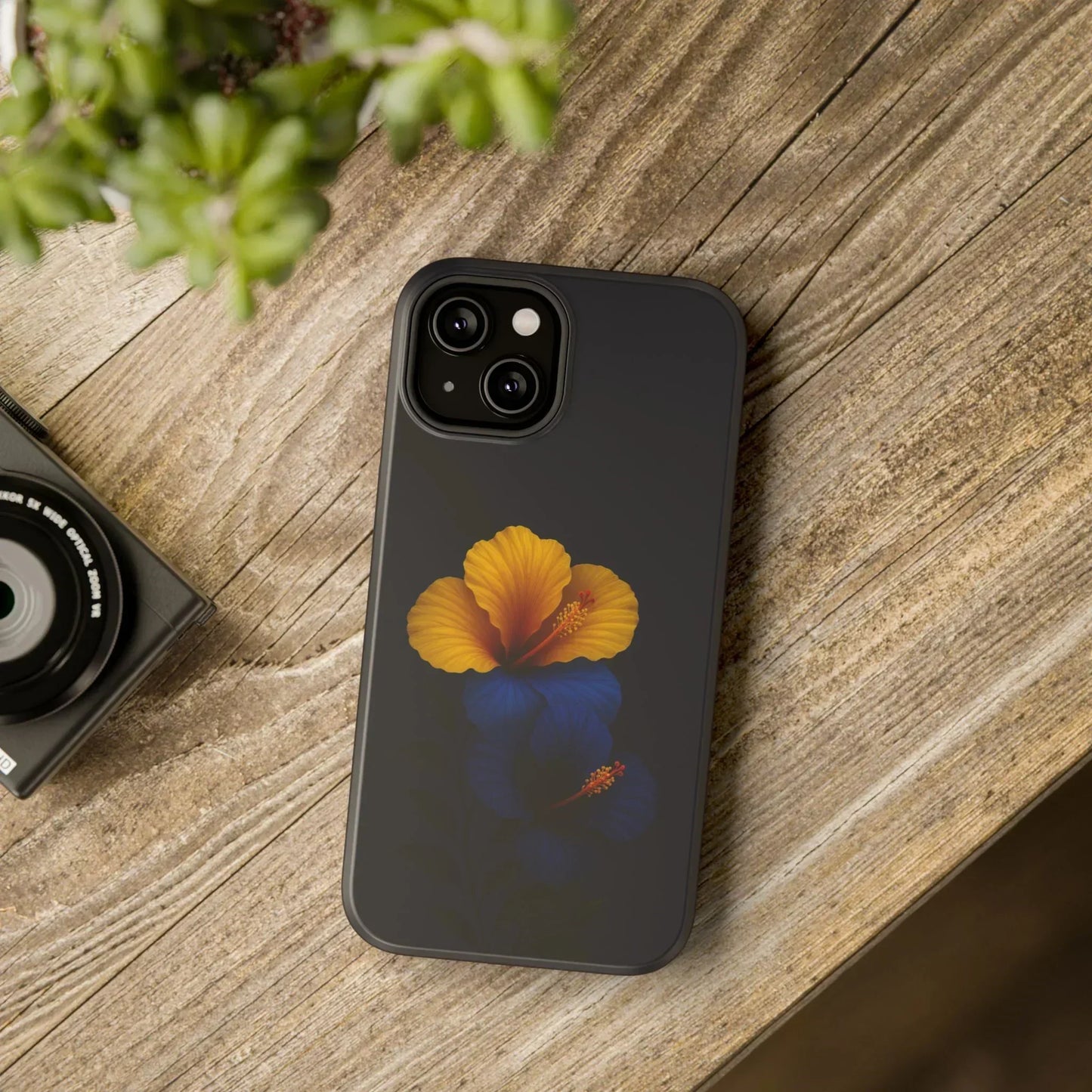 Elegant hibiscus phone case Impact-Resistant Cases for iPhone 12-16 and Samsung Galaxy S21-S22 Models - KarArmDesign