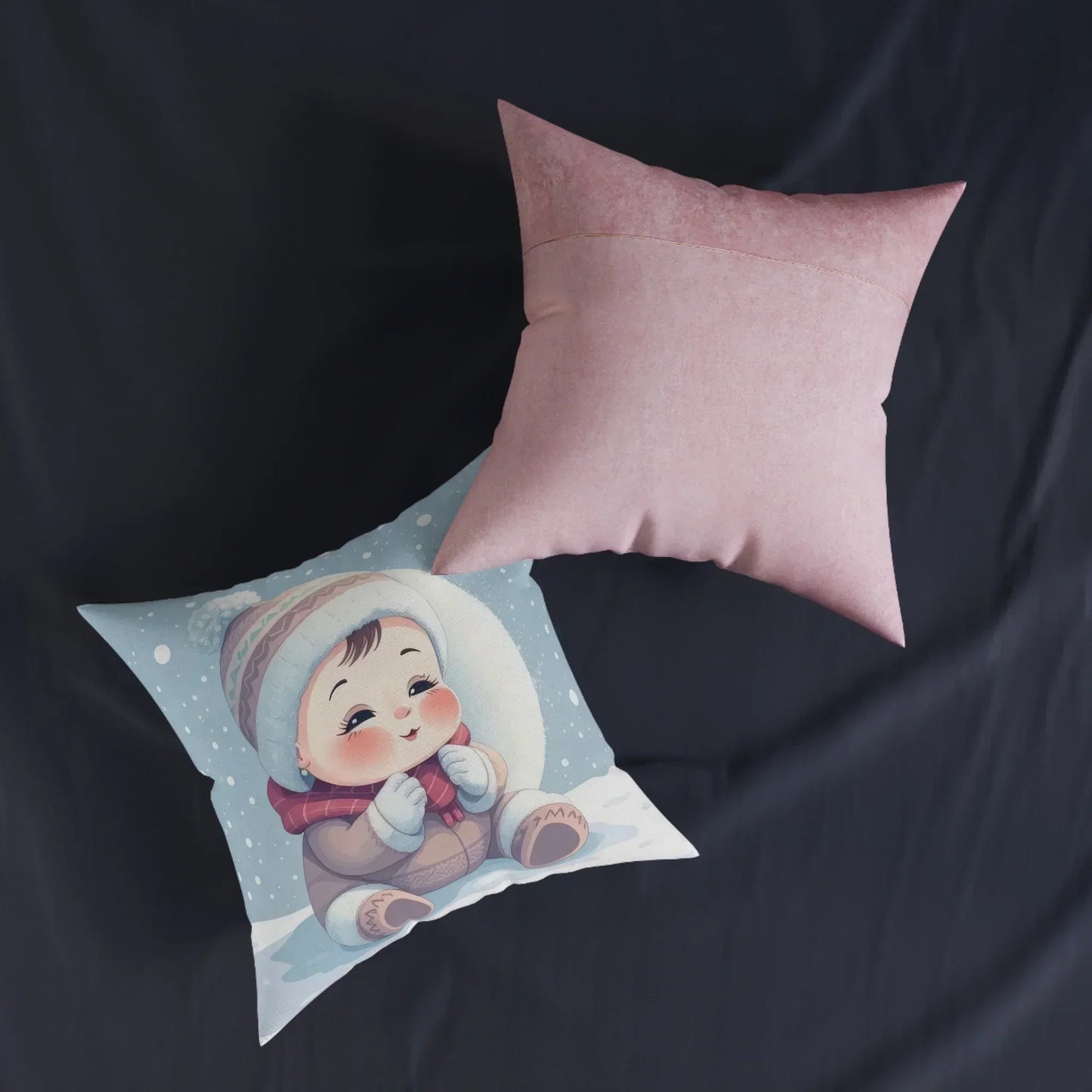Decorative Square Pillow with Pink Back – Soft & Stylish - KarArmDesign
