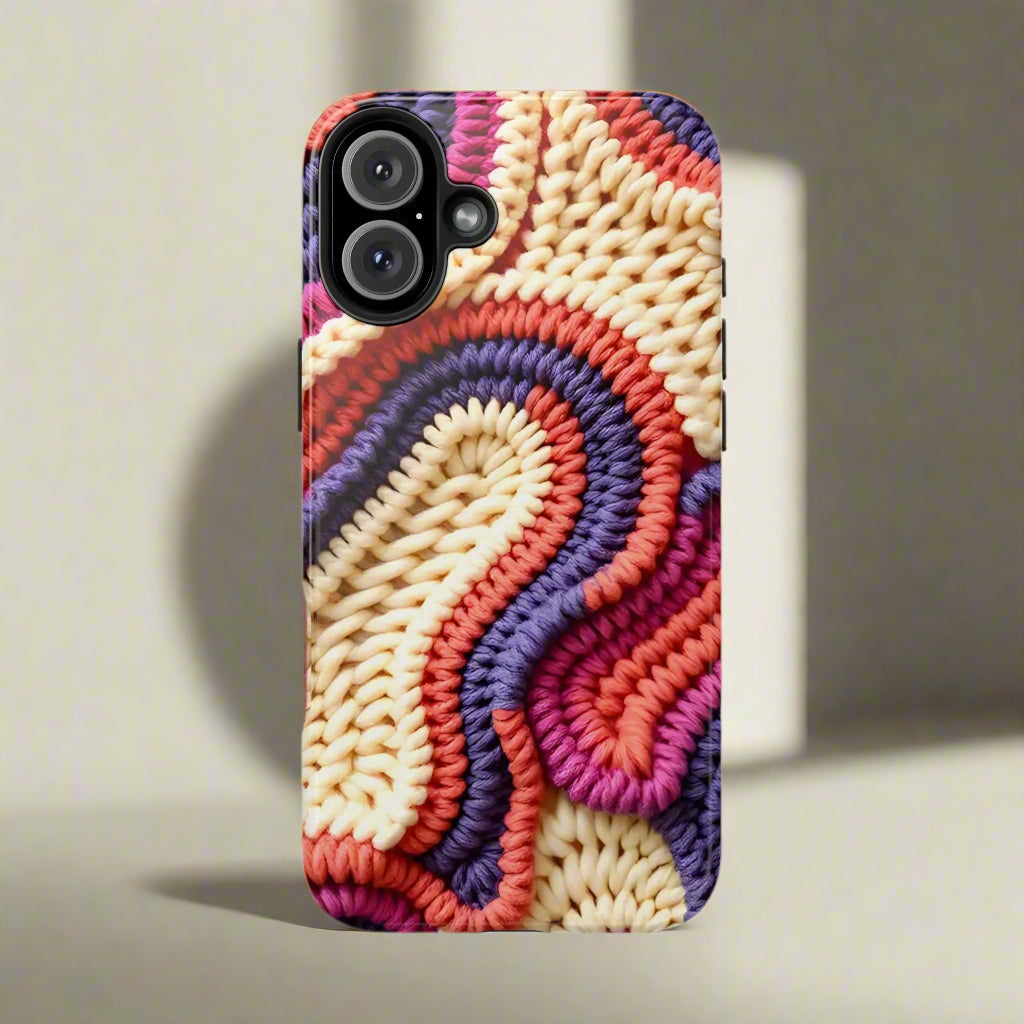 Handwoven Textile Art Phone Case for iPhone 7-16 and Galaxy S21-S24 Models - KarArmDesign