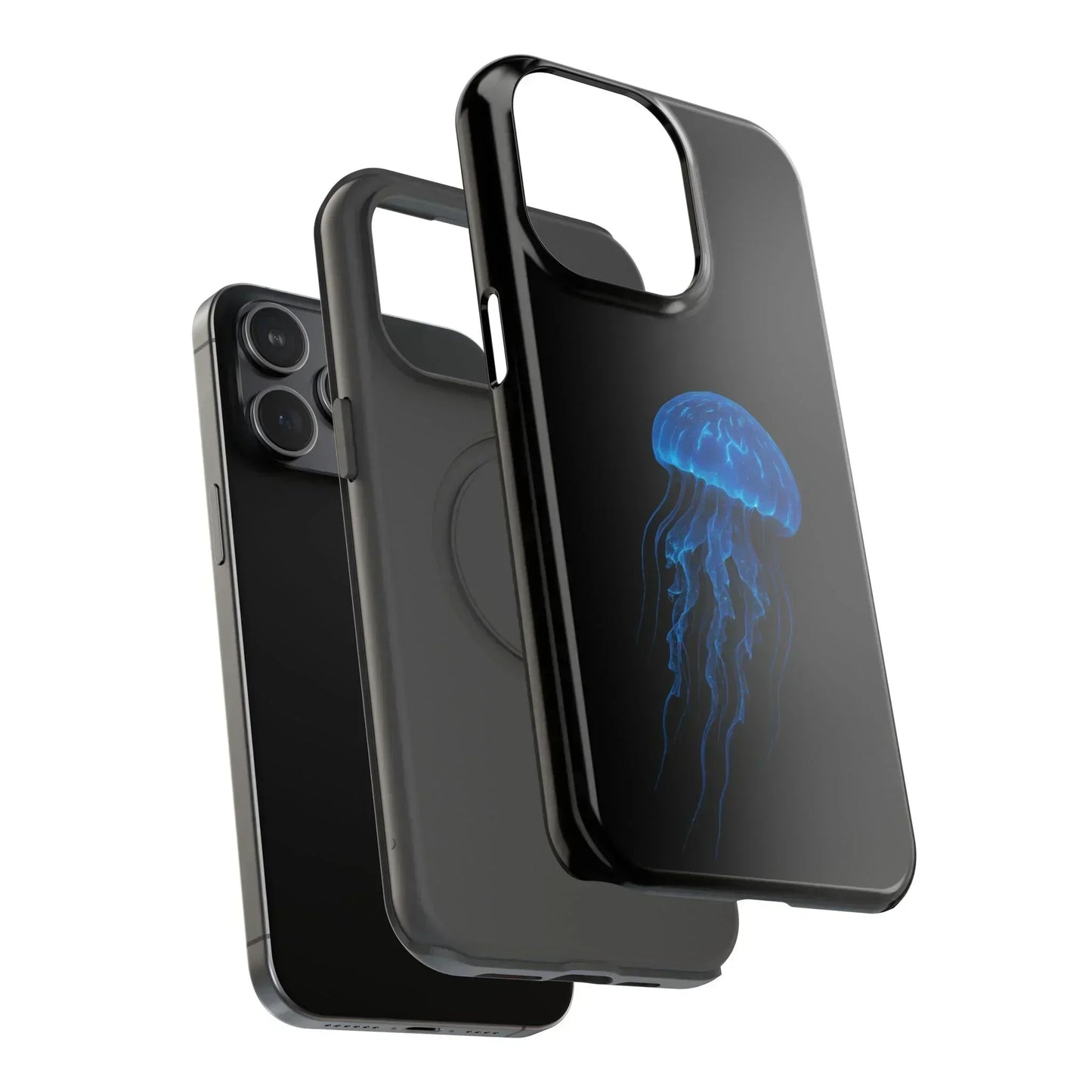 Blue Jellyfish Phone Case for iPhone 12-16 and Samsung Galaxy S21-S22 Models - KarArmDesign