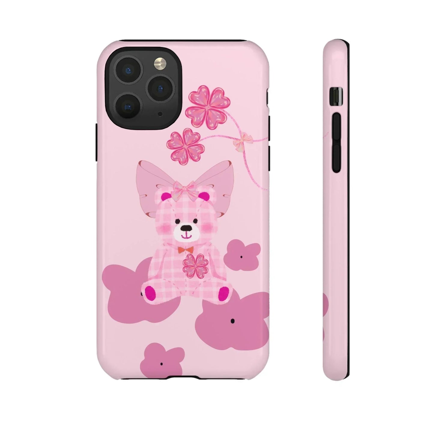 Pink Teddy Bear Phone Cases for iPhone, Pixel and Galaxy Models - KarArmDesign