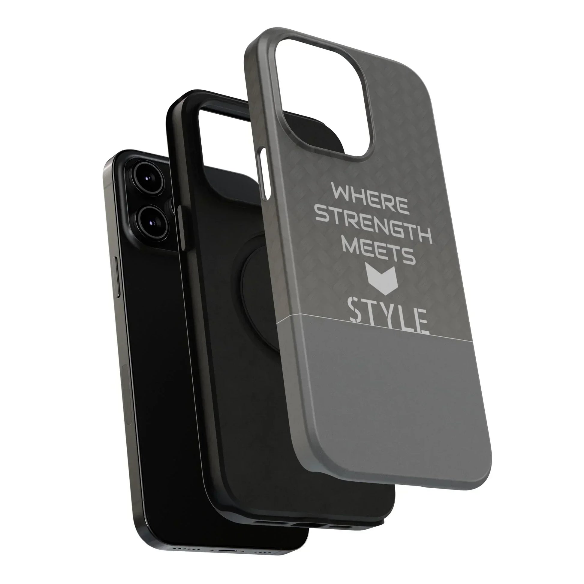 Gray Carbon Phone Case for iPhone 12-16 and Galaxy S21-S22 Models - KarArmDesign