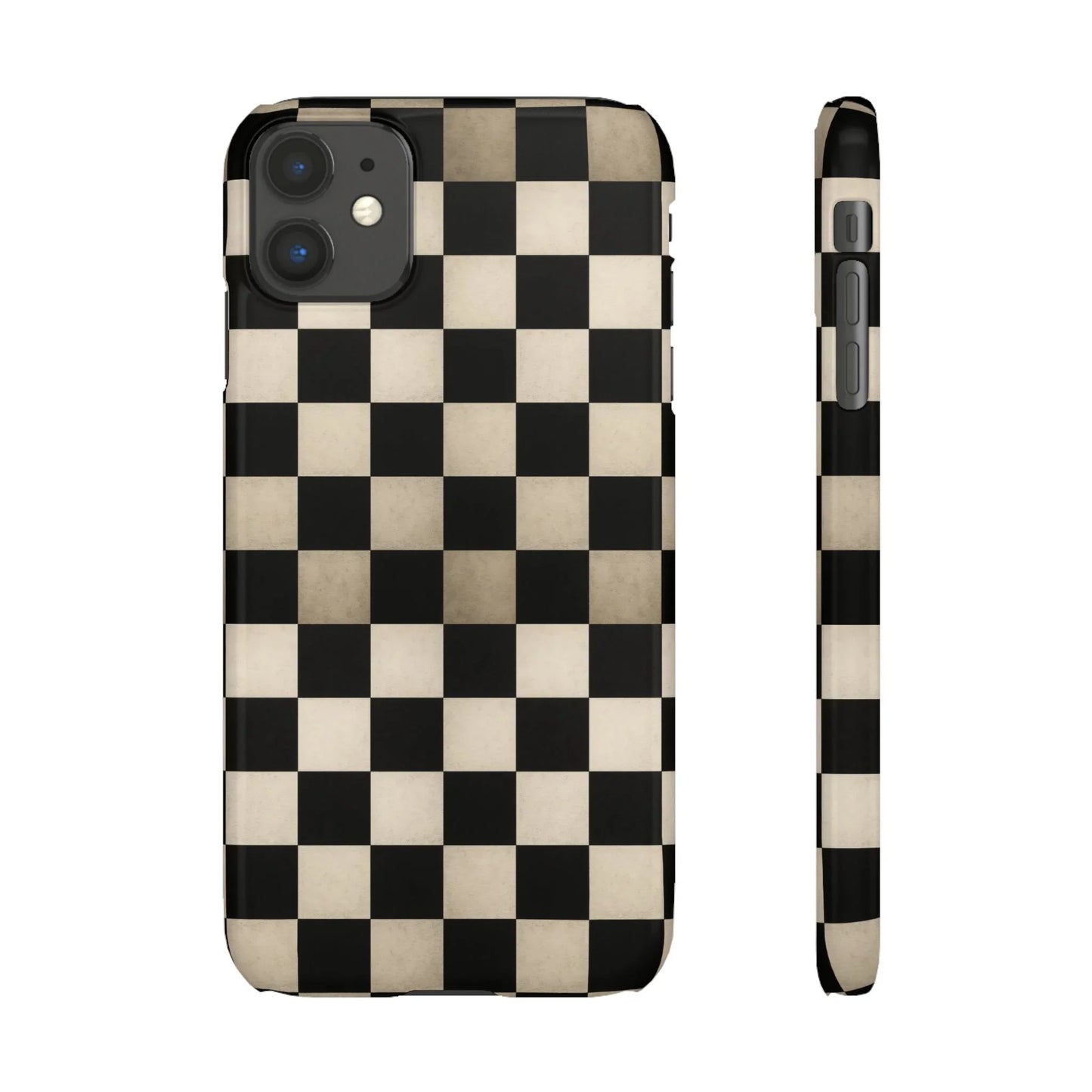 Stylish Matte Checker Phone Case for iPhone 7-16 and Samsung Galaxy S10-S24 Models - KarArmDesign