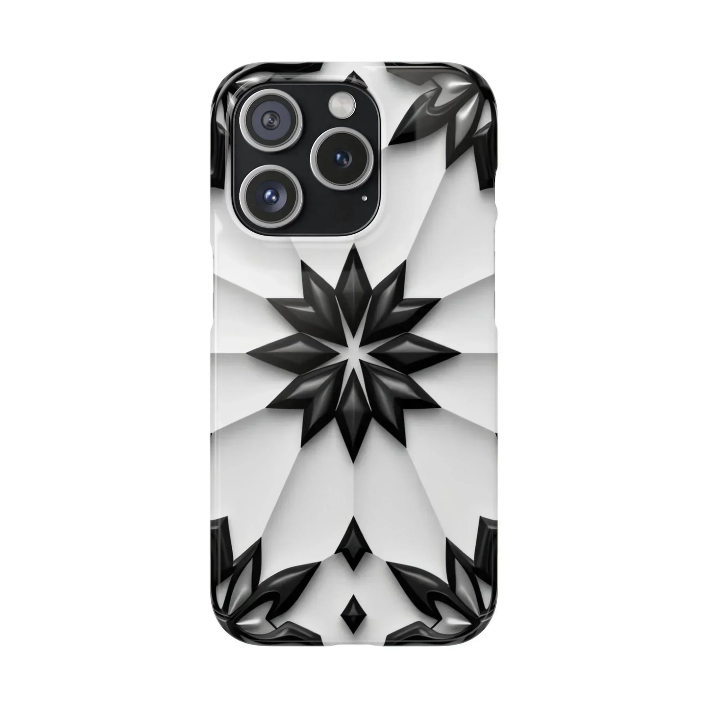 Black and White Geometric Floral Phone Case for iPhone and Samsung Galaxy - KarArmDesign