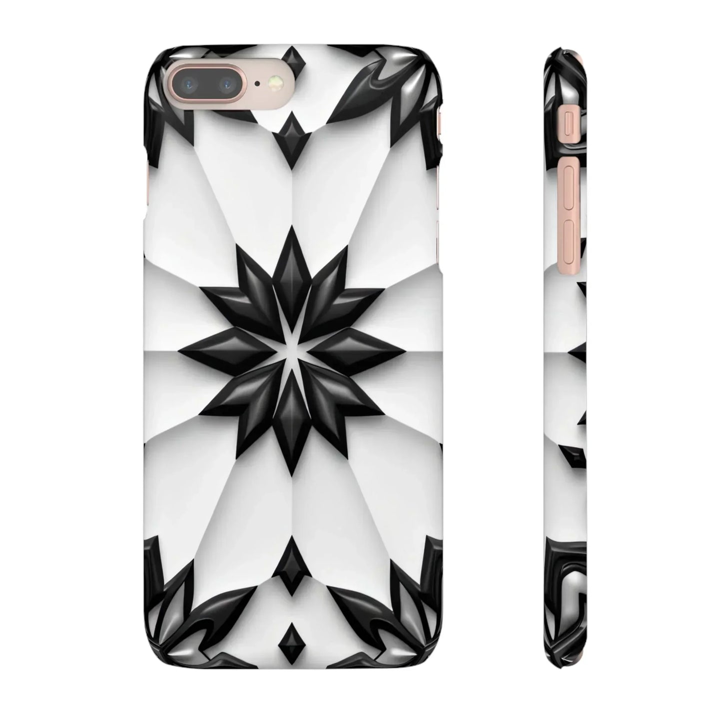 Black and White Geometric Floral Phone Case for iPhone and Samsung Galaxy - KarArmDesign