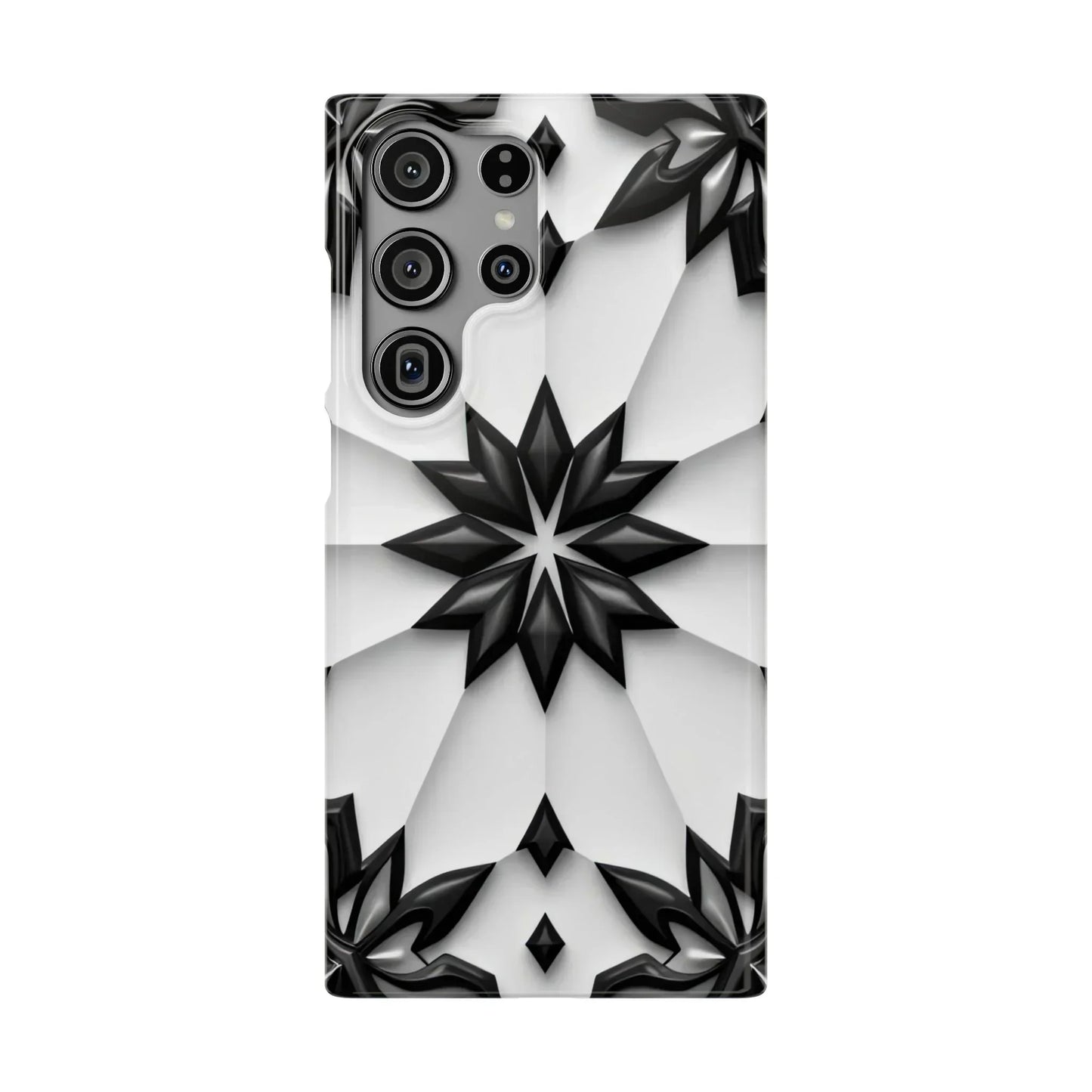 Black and White Geometric Floral Phone Case for iPhone and Samsung Galaxy - KarArmDesign