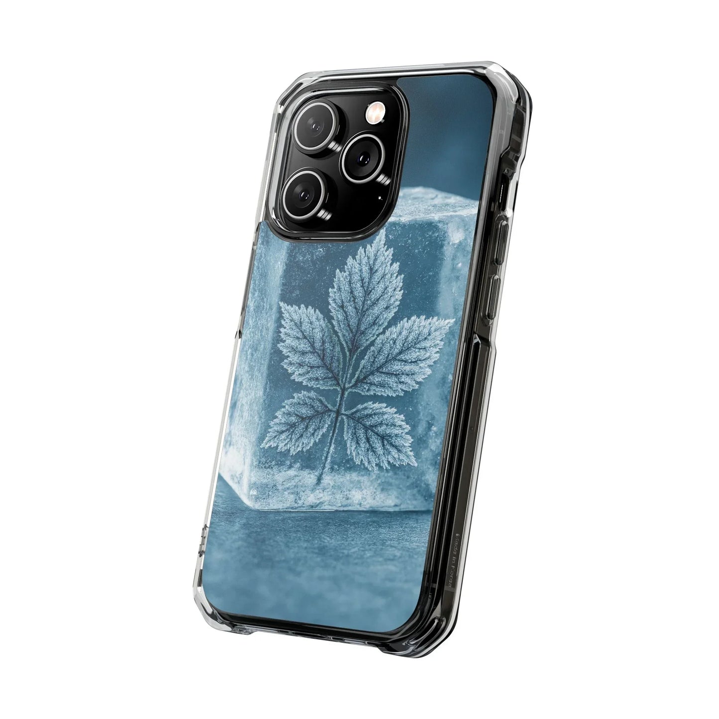 Frozen Leaf Inside Ice Cube - Phone Case for iPhone 14-16 Models - KarArmDesign