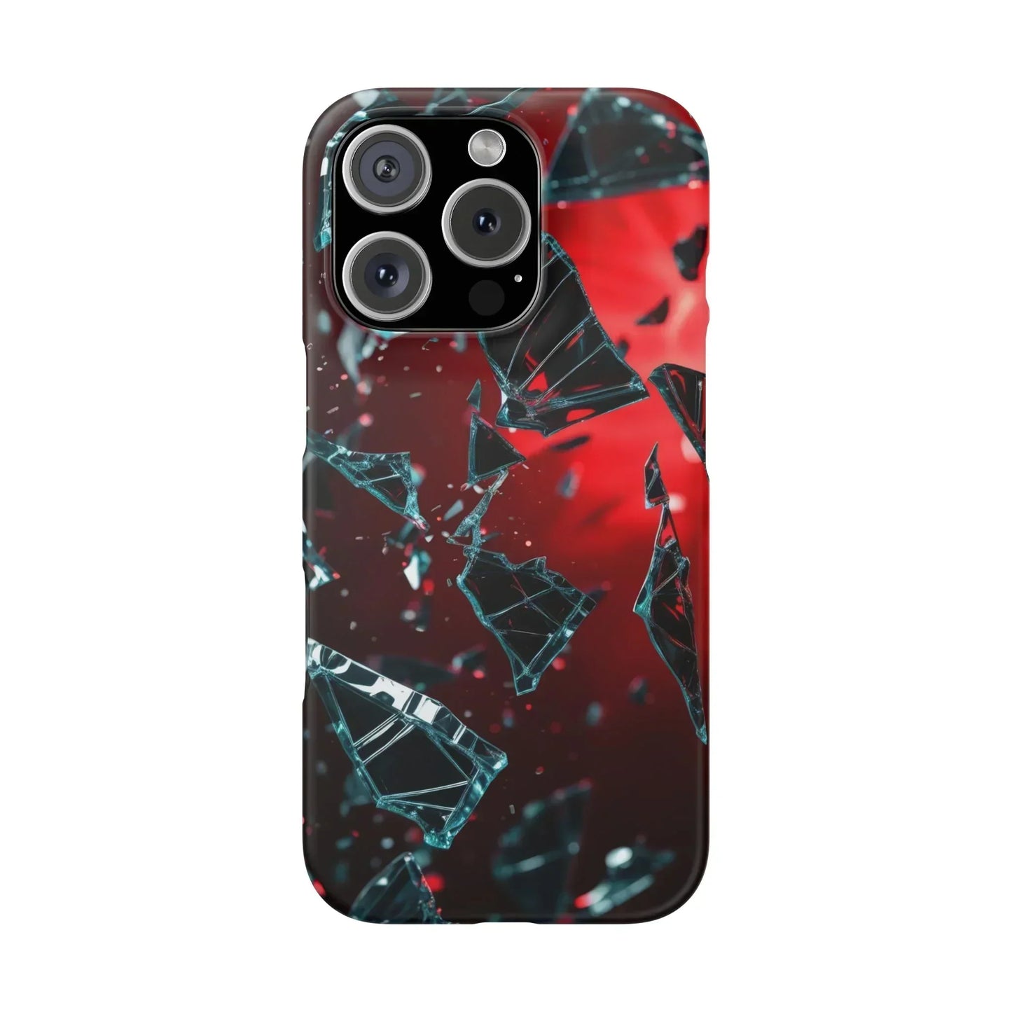 "Crimson Impact" Realistic Glass Shard Snap Phone Case for iPhone 7-16 and Samsung Galaxy S10-S24 Models - KarArmDesign