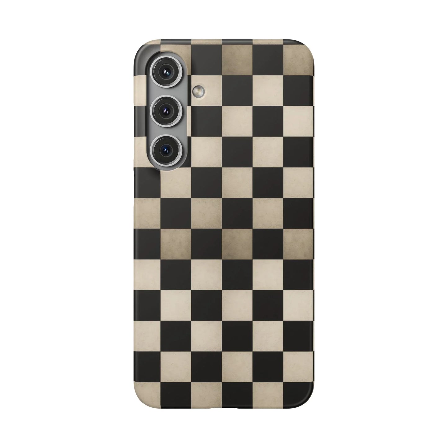 Stylish Matte Checker Phone Case for iPhone 7-16 and Samsung Galaxy S10-S24 Models - KarArmDesign